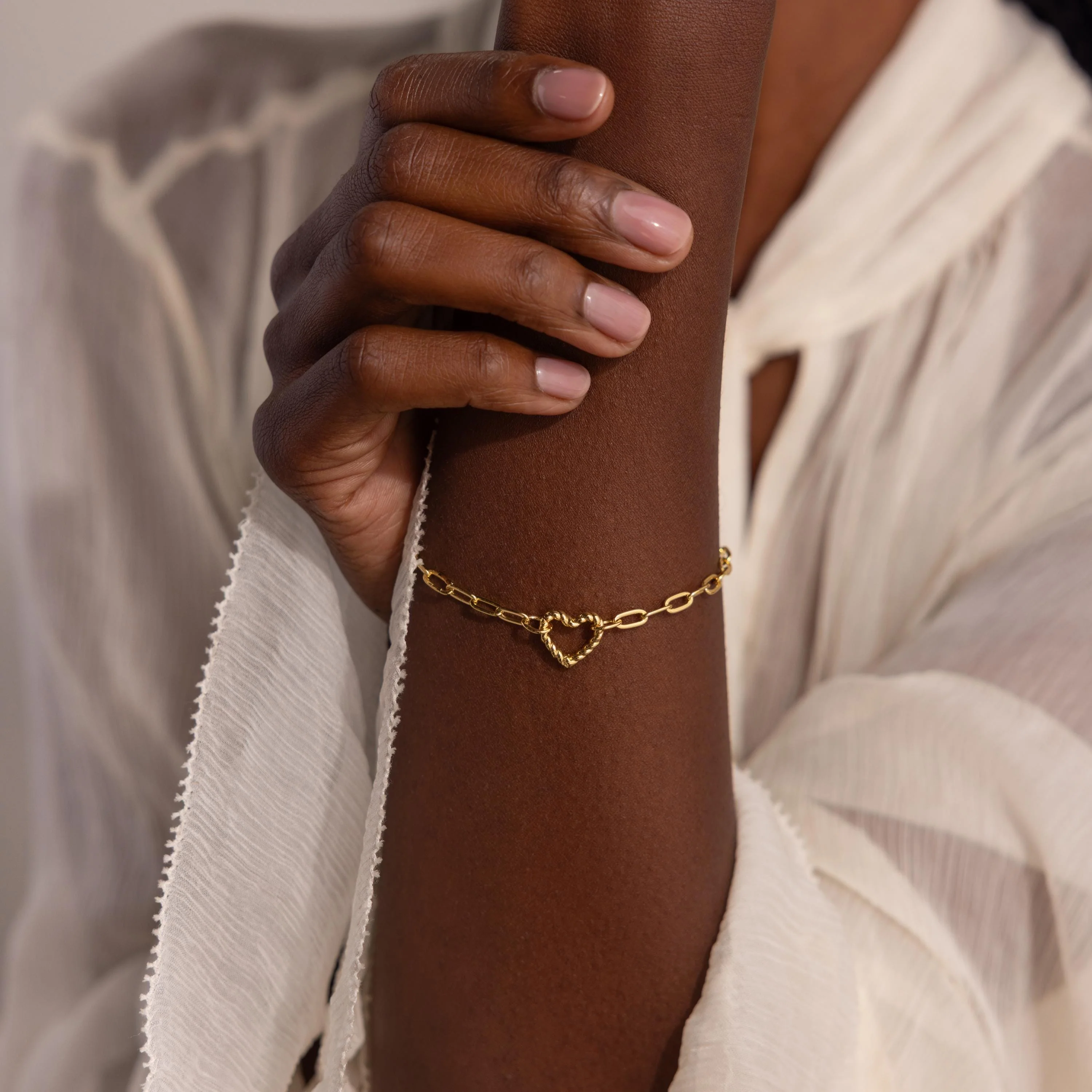 Heart Carabiner Paperclip Bracelet - Image 2