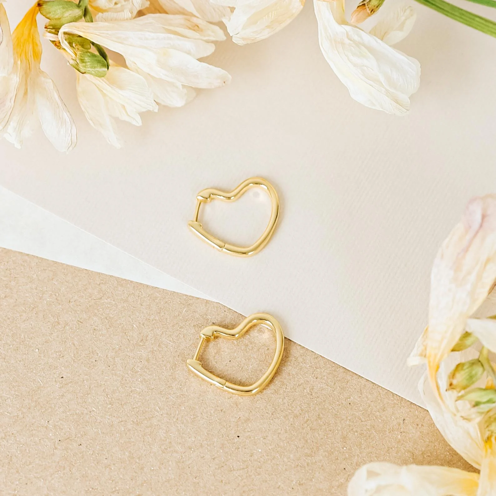 Heart Hoops in 18K Gold - Image 2
