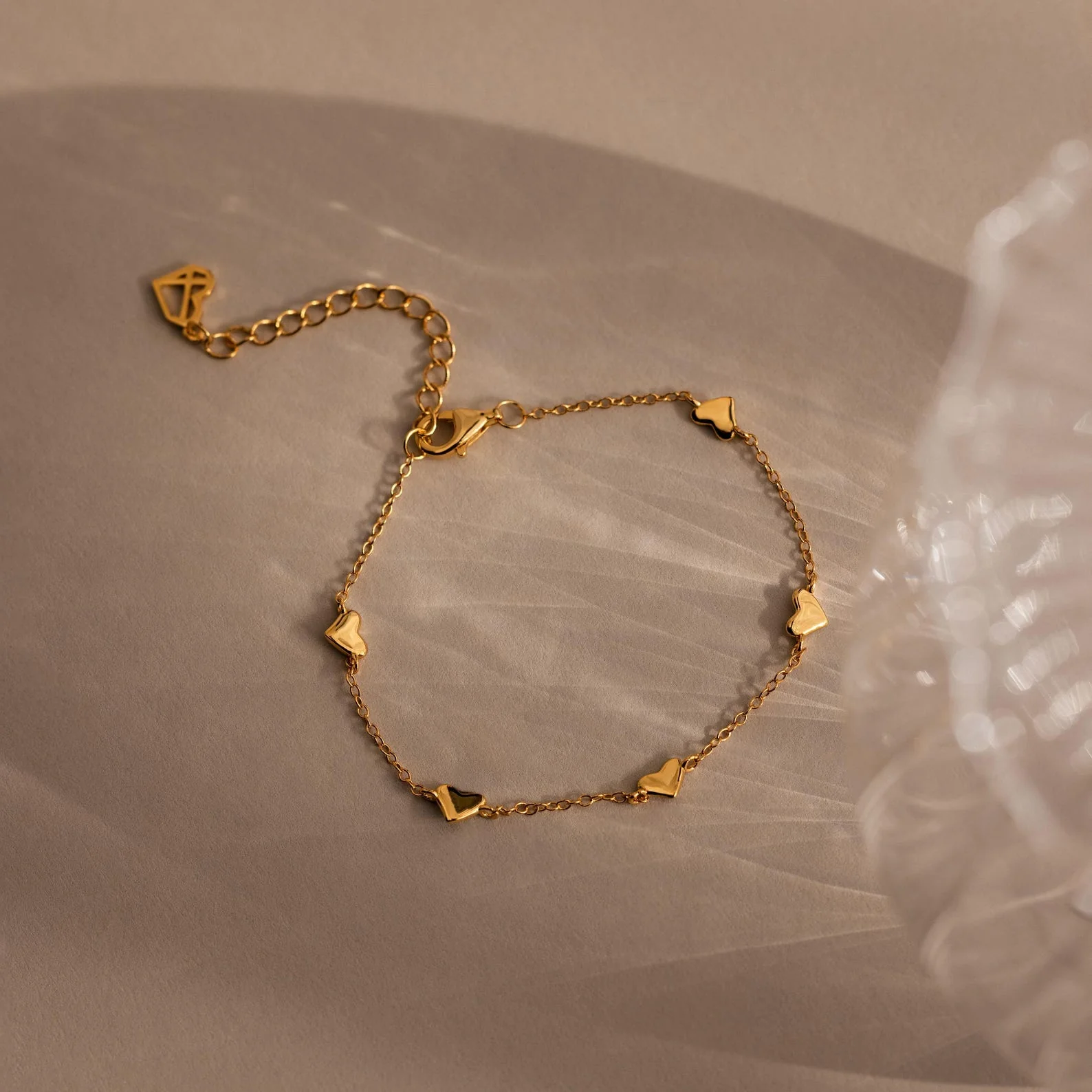 Heart Station Necklace & Bracelet Set in 18K Gold - Image 7