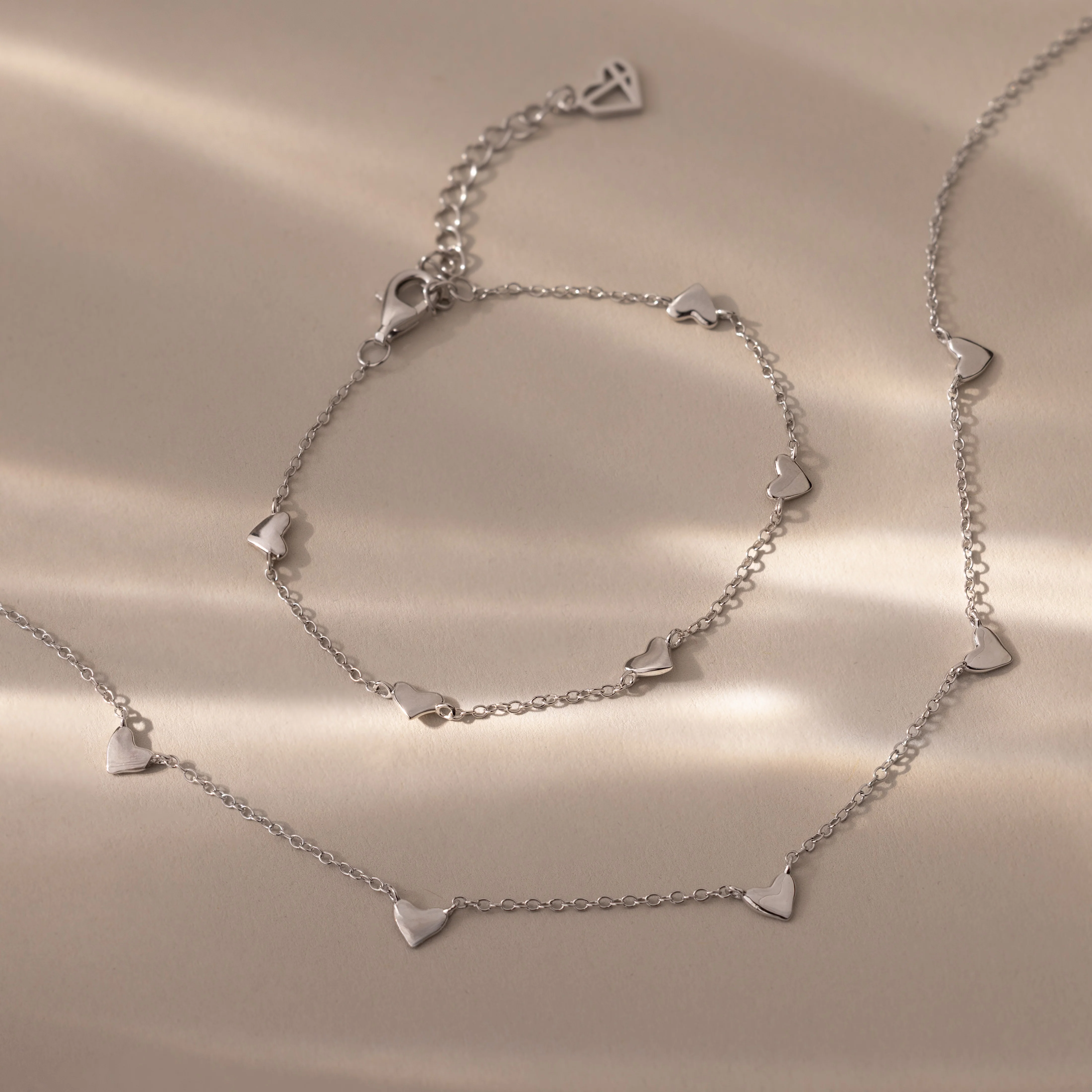 Heart Station Necklace & Bracelet Set - Image 3