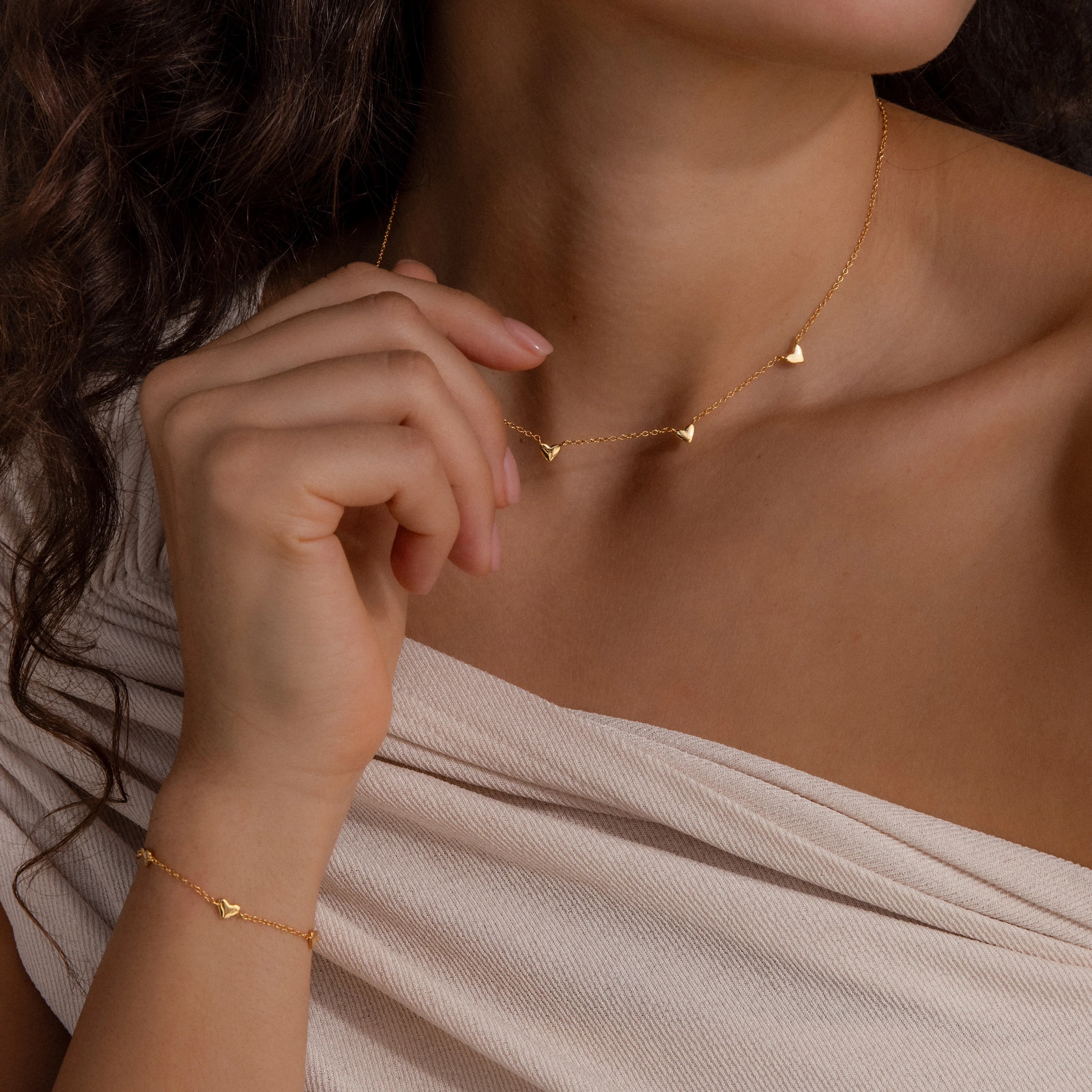 Heart Station Necklace & Bracelet Set - Image 6