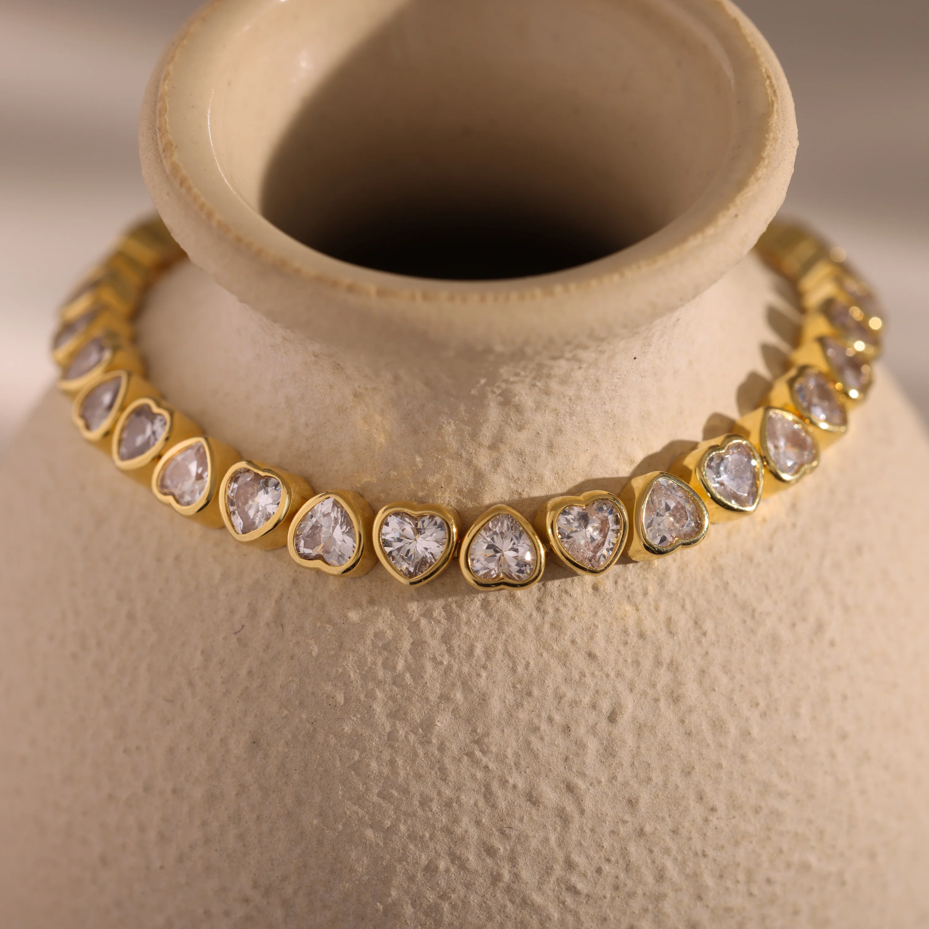 Heart Tennis Bracelet in 18K Gold - Image 5