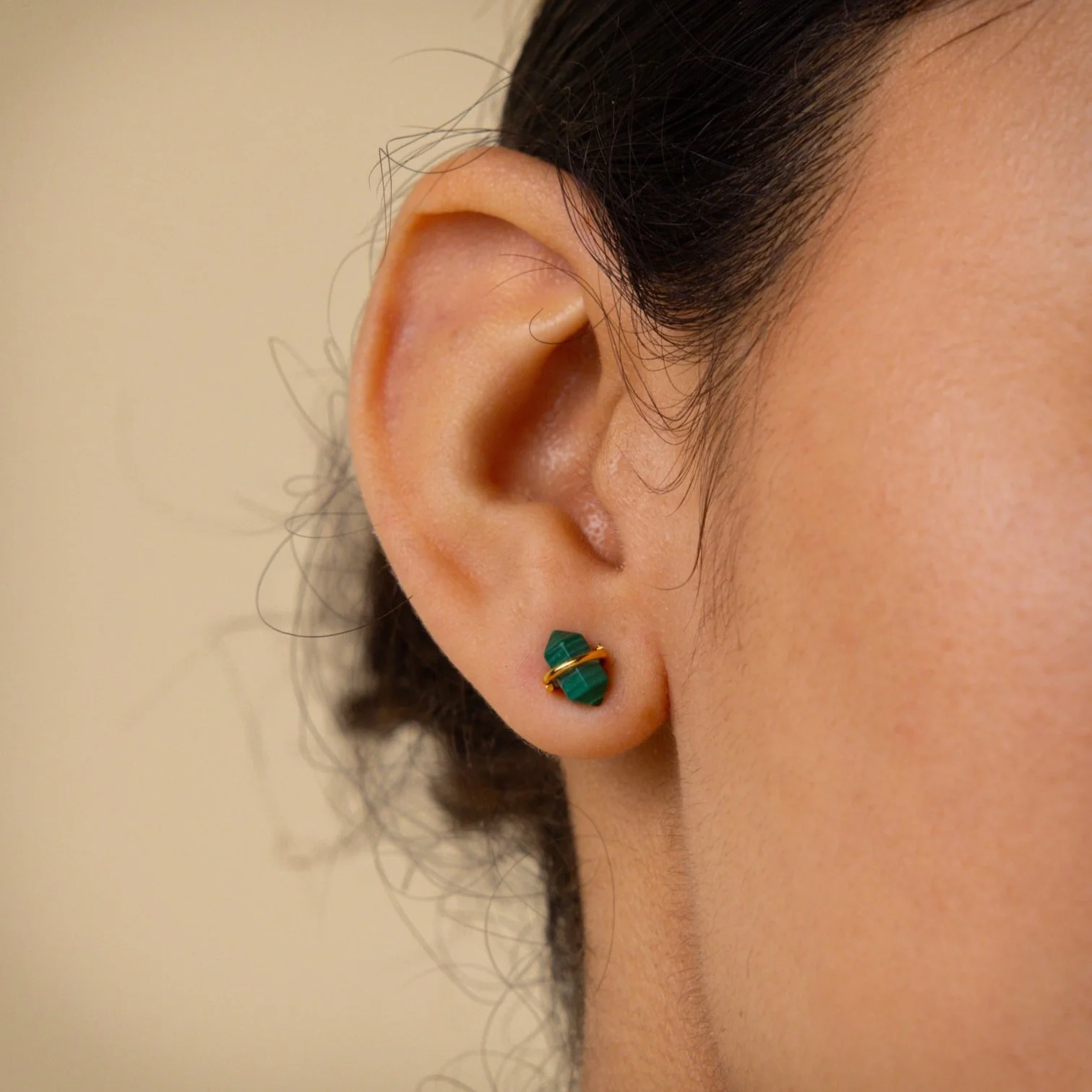 Herkimer Malachite Studs - Image 2