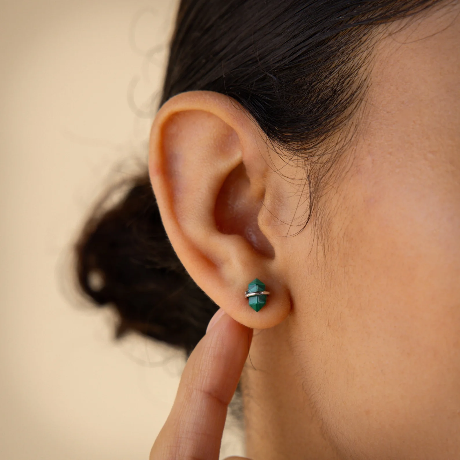 Herkimer Malachite Studs - Image 4