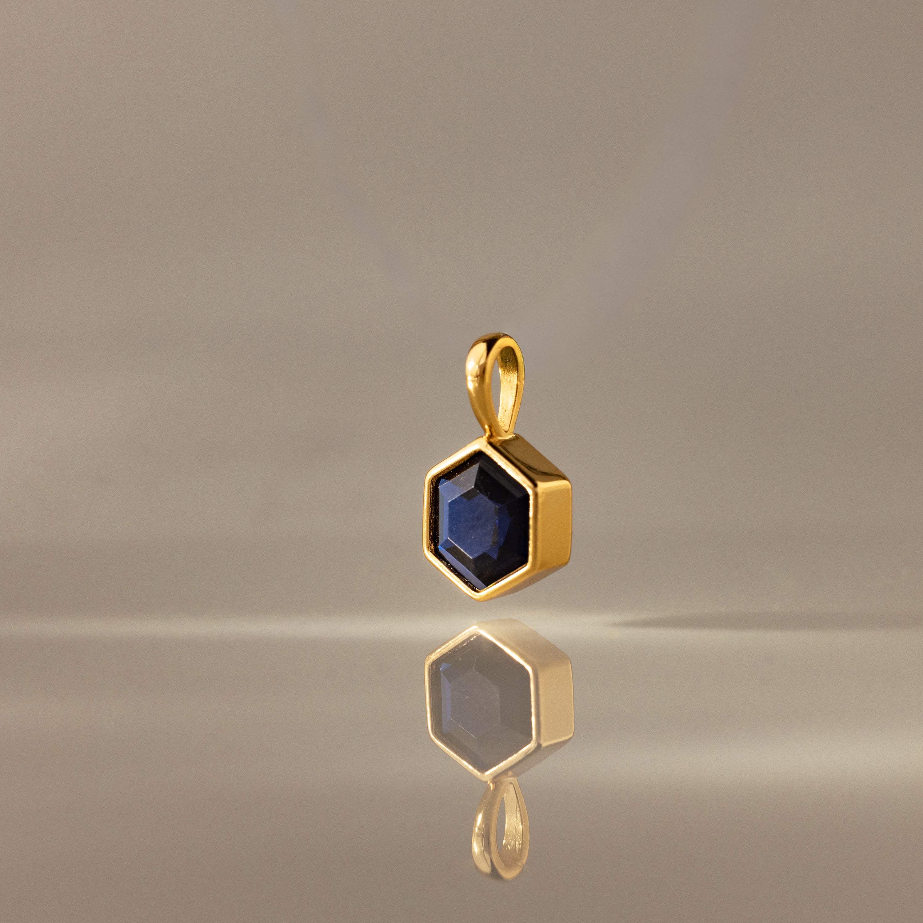 Hexagon Sapphire Charm
