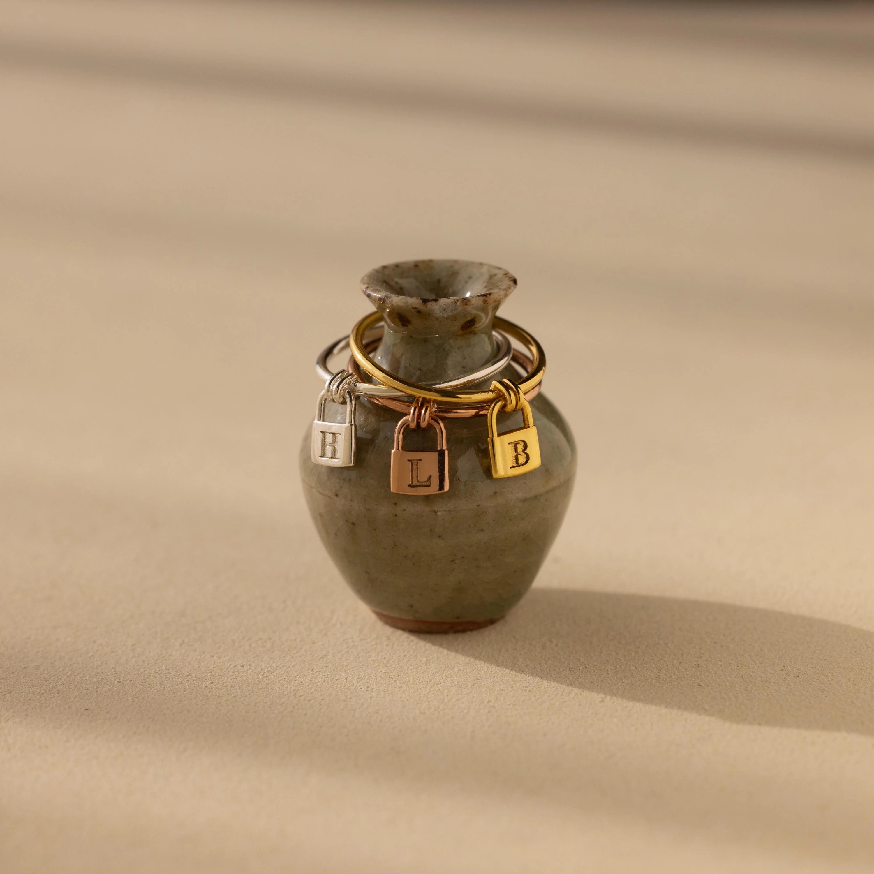 Initial Padlock Drop Ring - Image 3