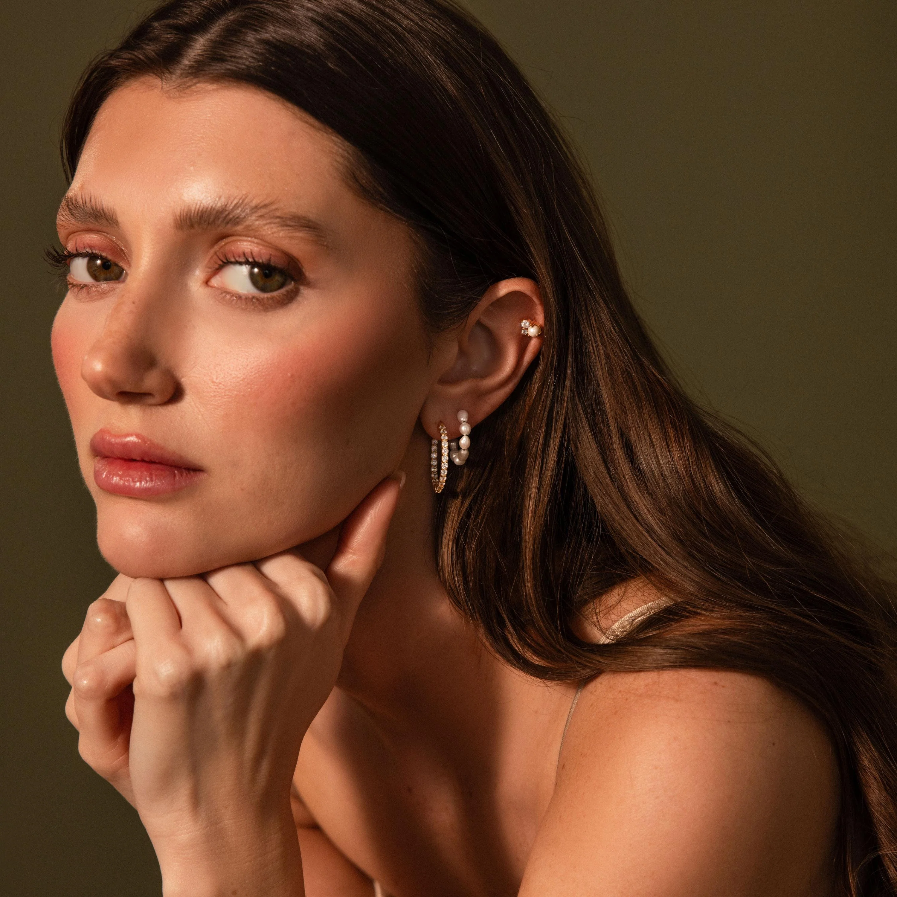 Inside Out Diamond Hoops in 18K Gold - Image 4