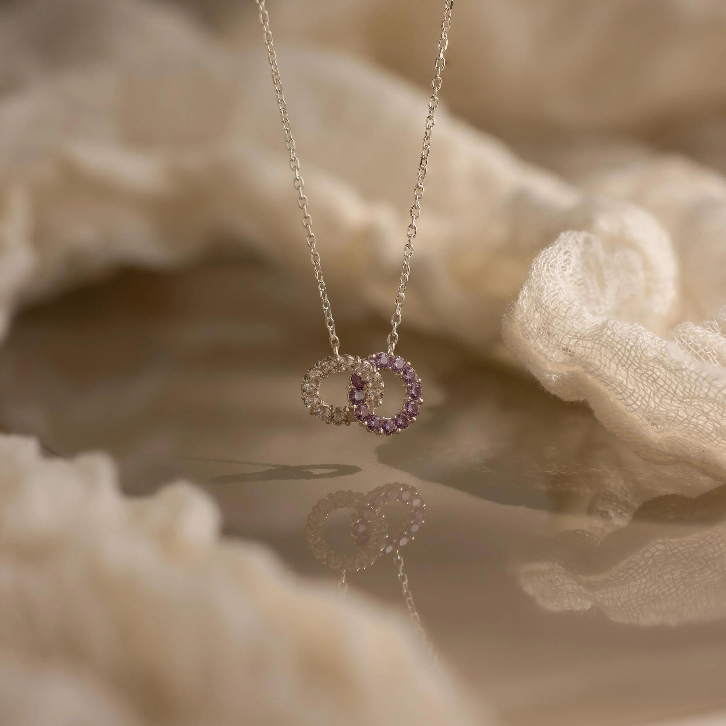 Interlocking Duo Birthstone Necklace - Image 5