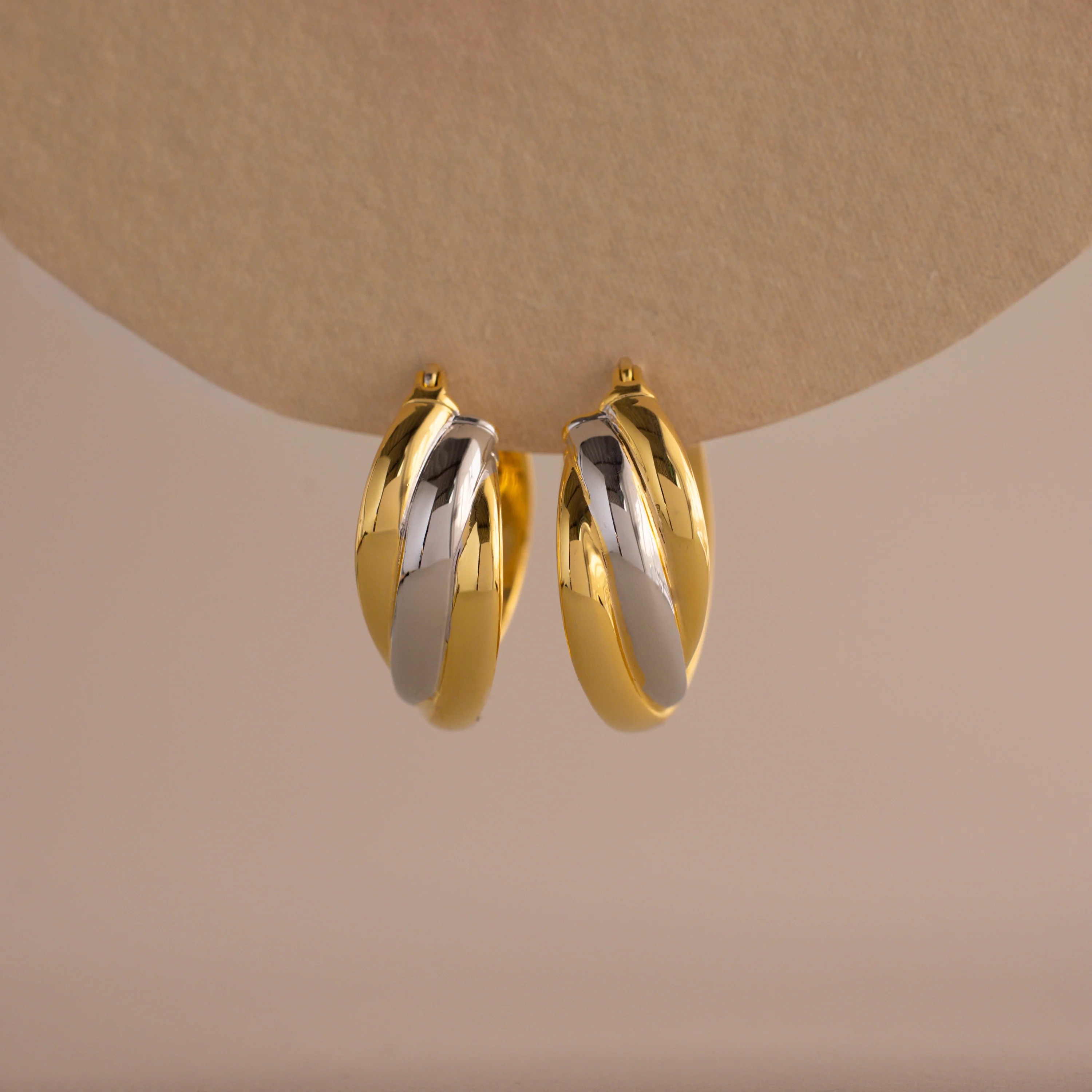 Intertwined Mixed Metal Hoops - Image 5