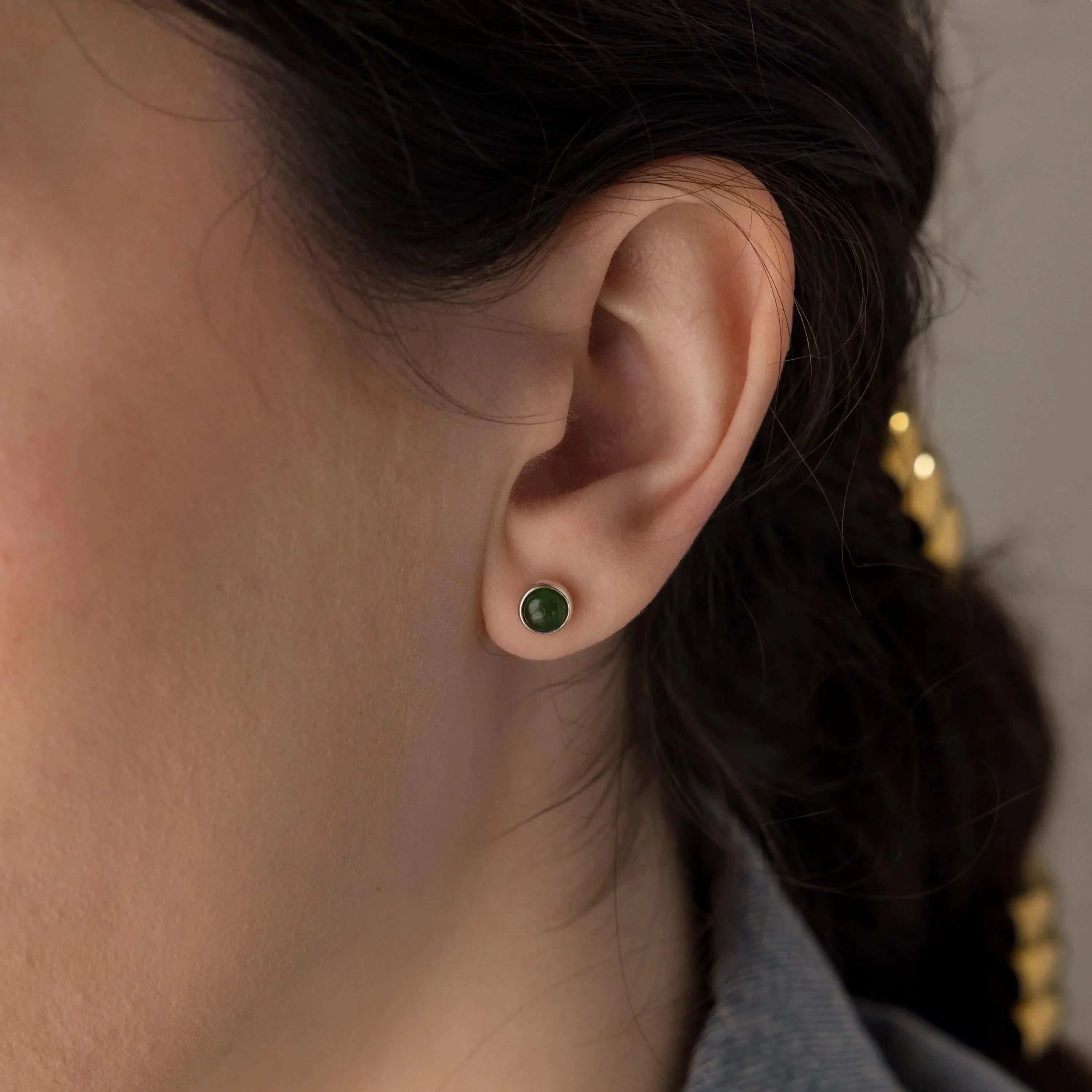 Jade Bezel Studs - Image 4