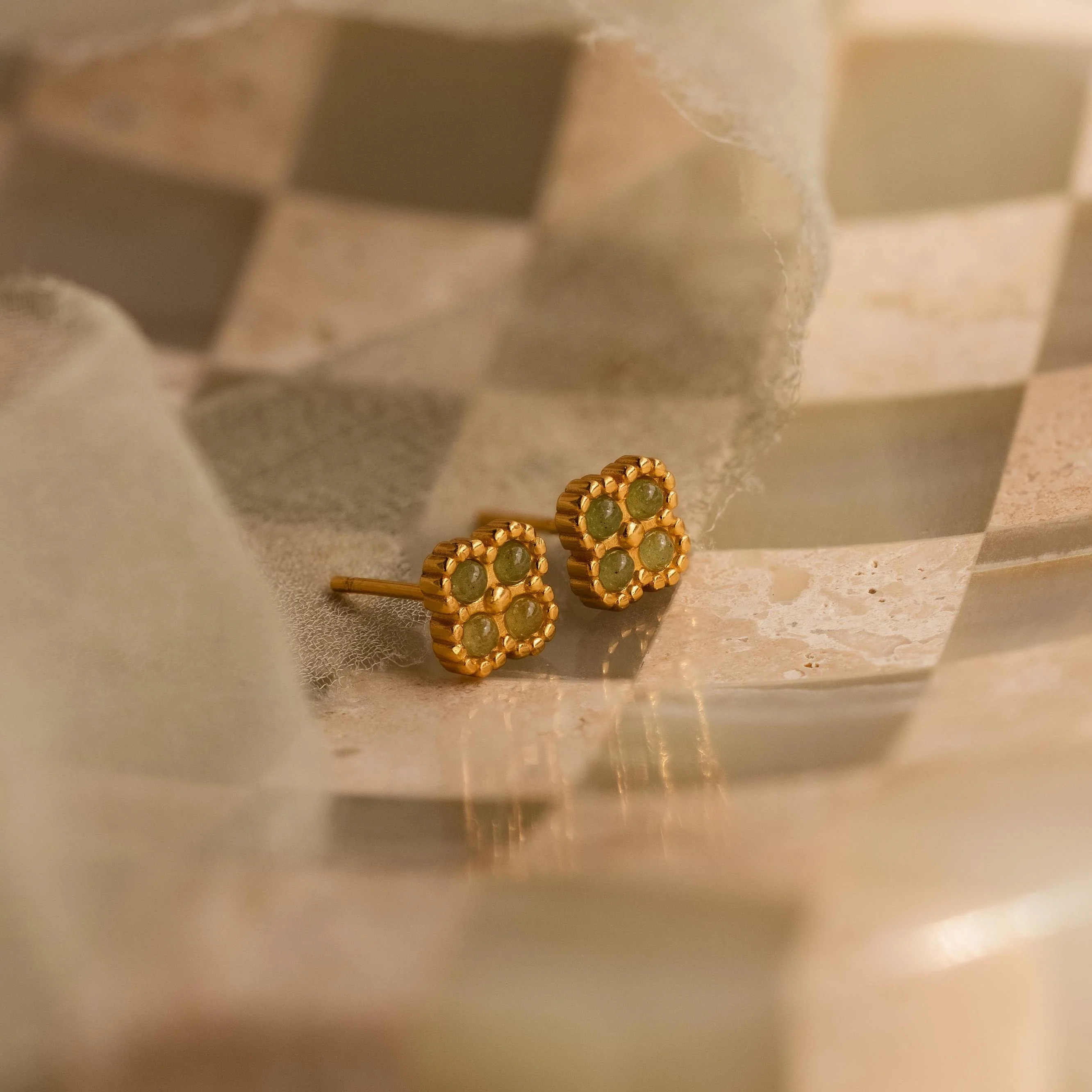 Jade Clover Studs - Image 4