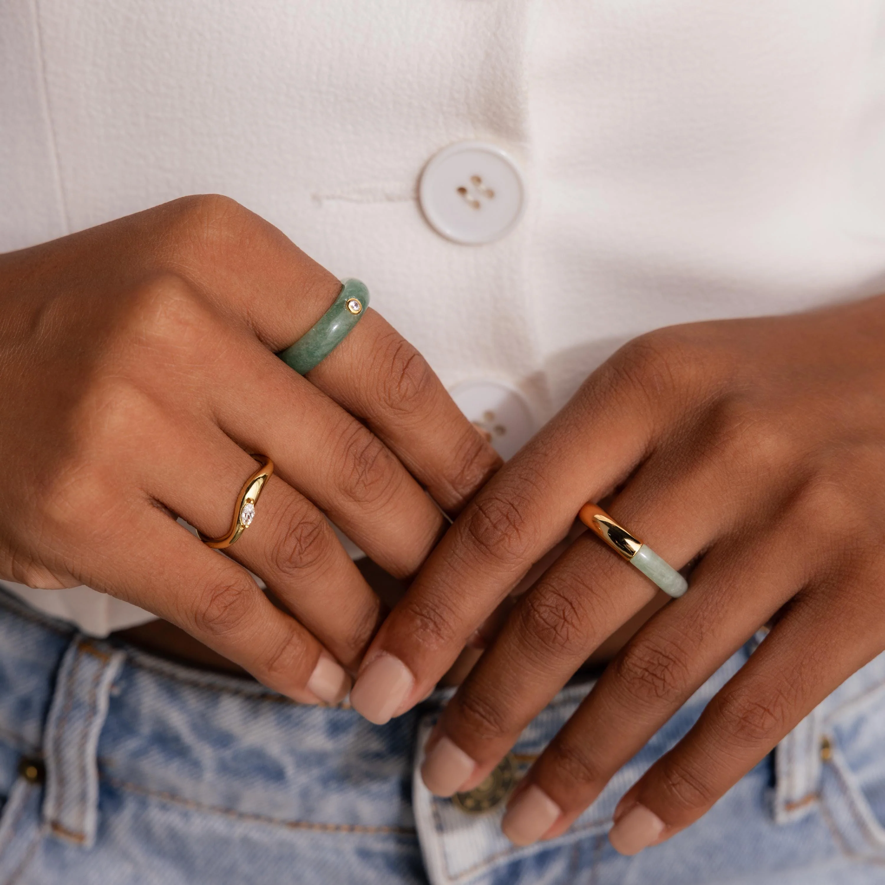 Jade Diamond Ring - Image 8