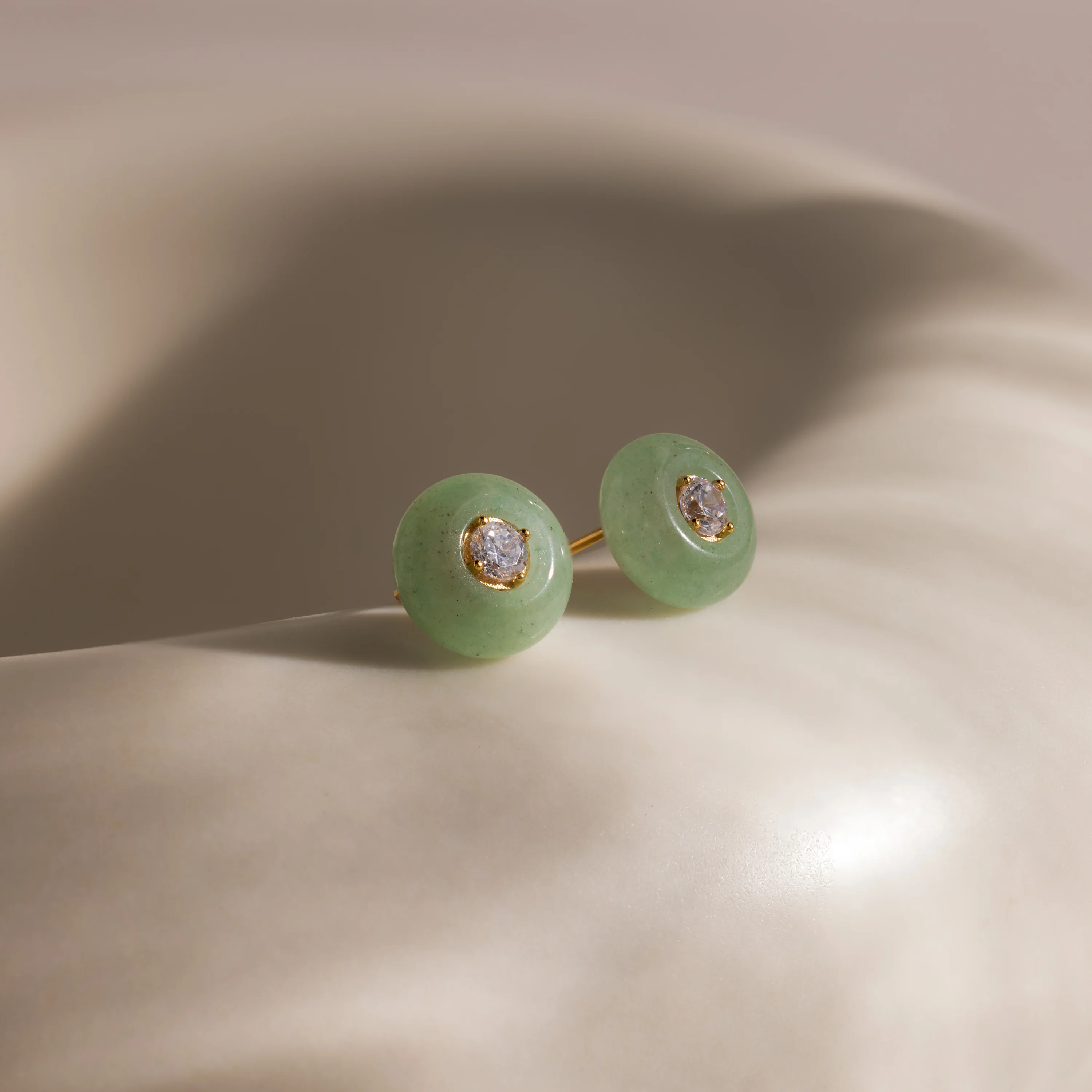 Jade Diamond Studs - Image 7