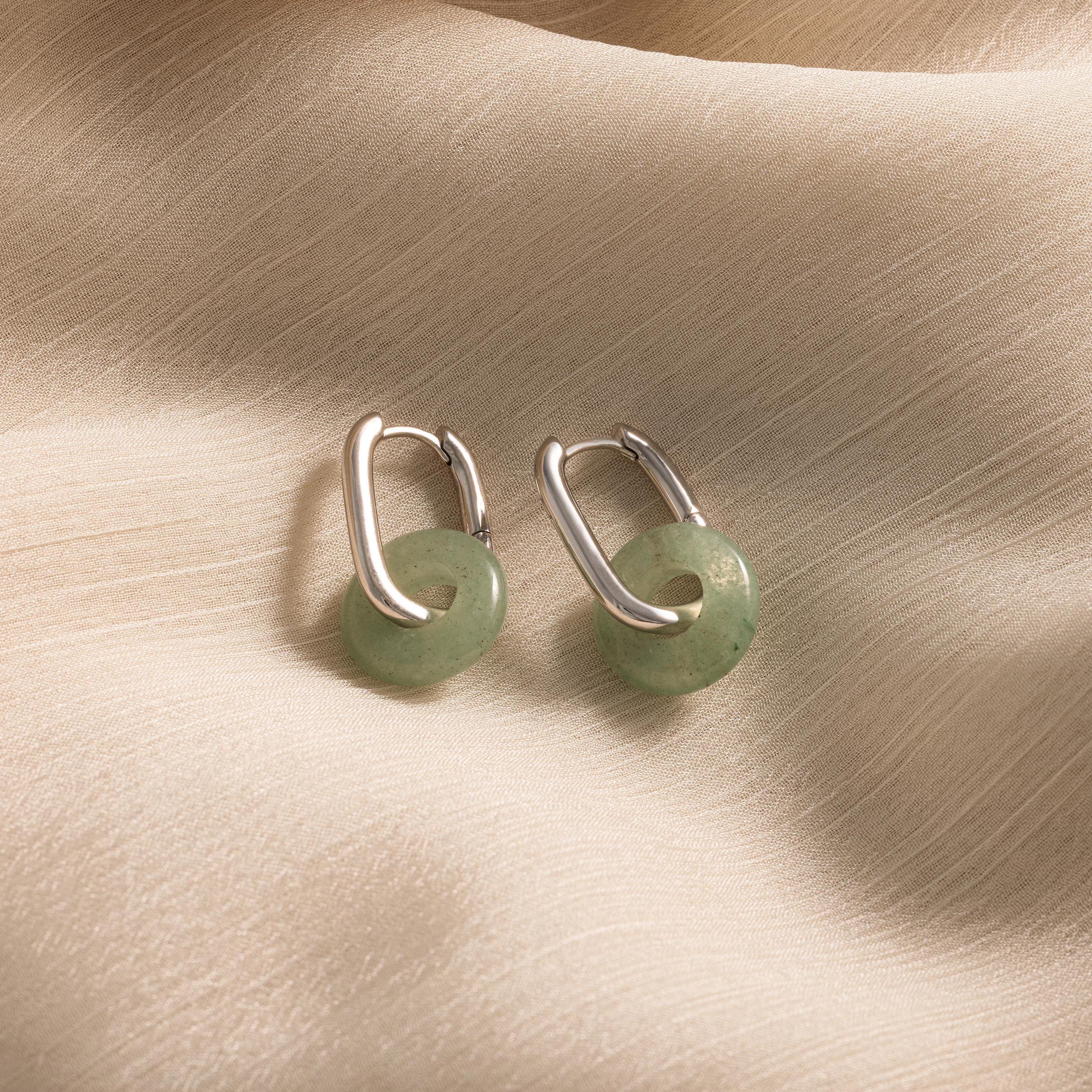 Jade Link Hoops - Image 5
