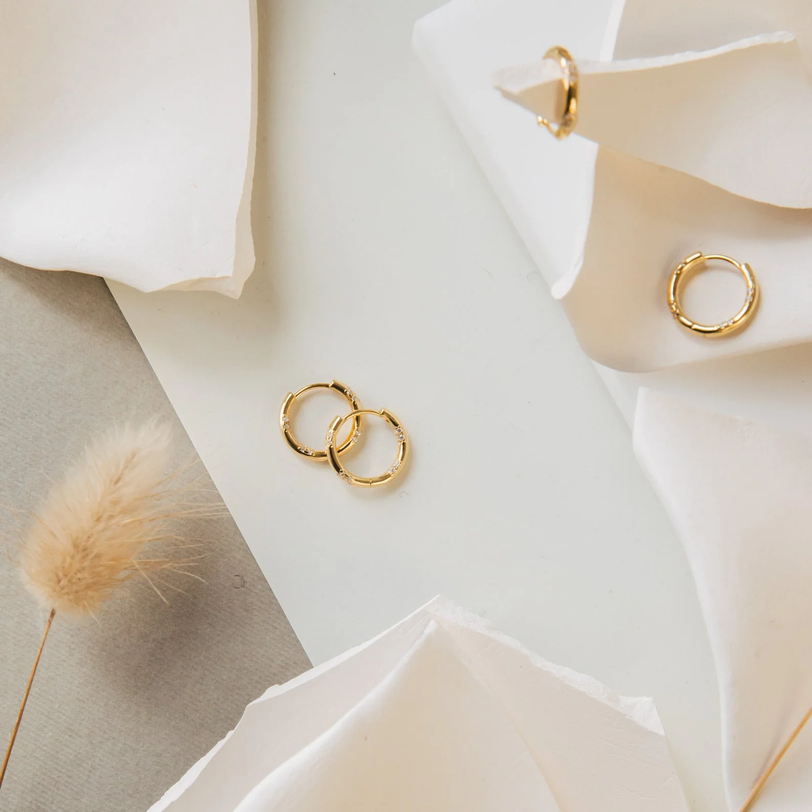 Kaia Diamond Huggies in 18K Gold - Image 3
