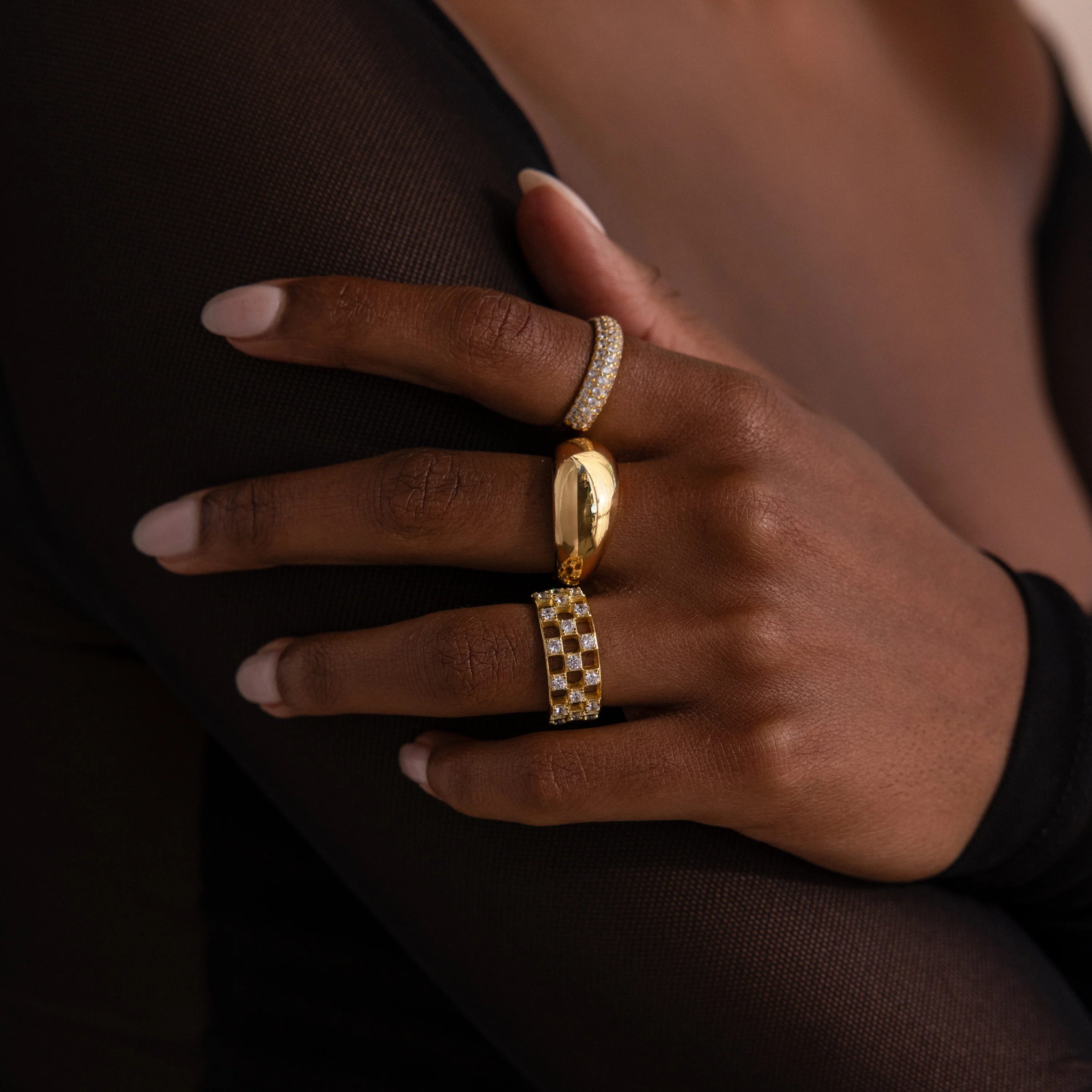 Lace Checkered Ring - Image 8