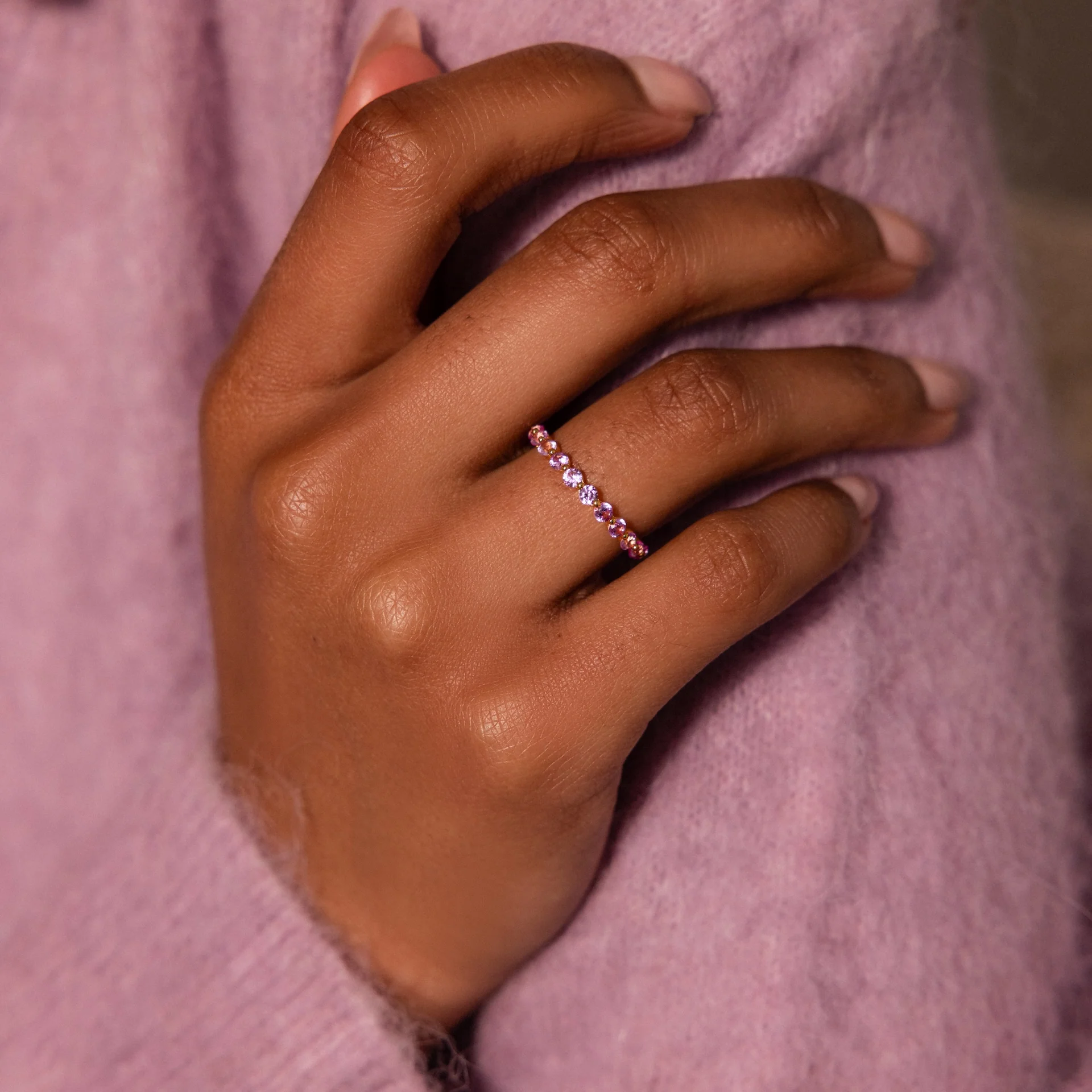 Lace Eternity Amethyst Ring - Image 2