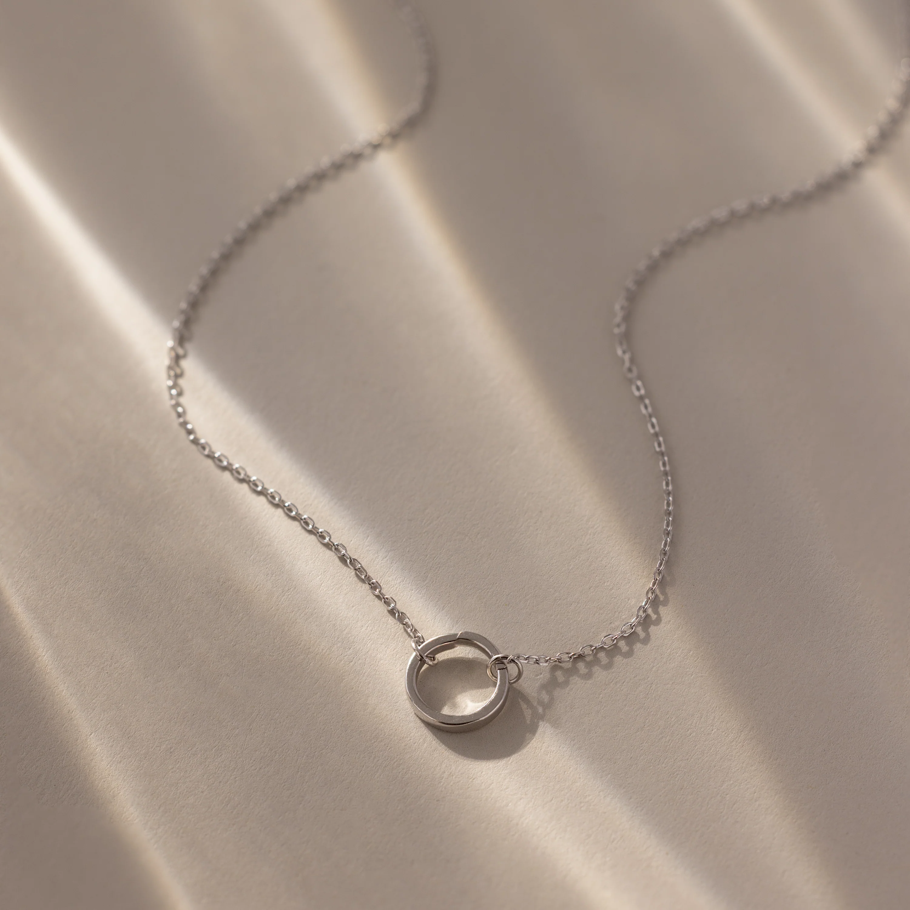 Large Rolo Clasp Necklace in Silver - Image 3