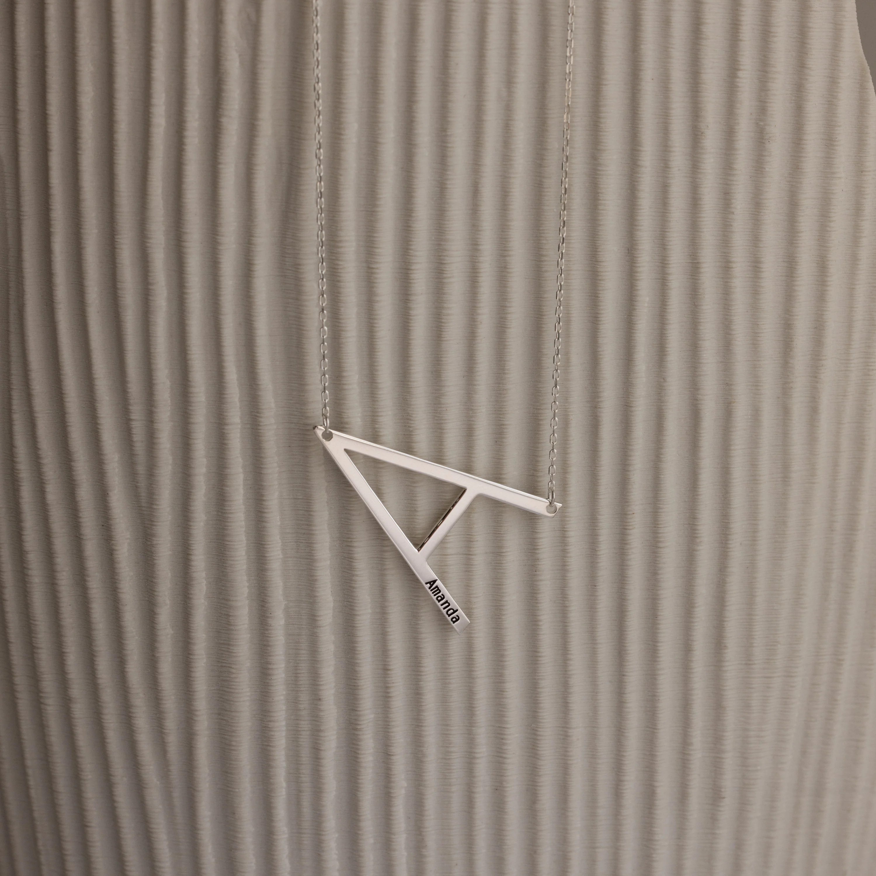 Large Sideways Initial Necklace - Image 2