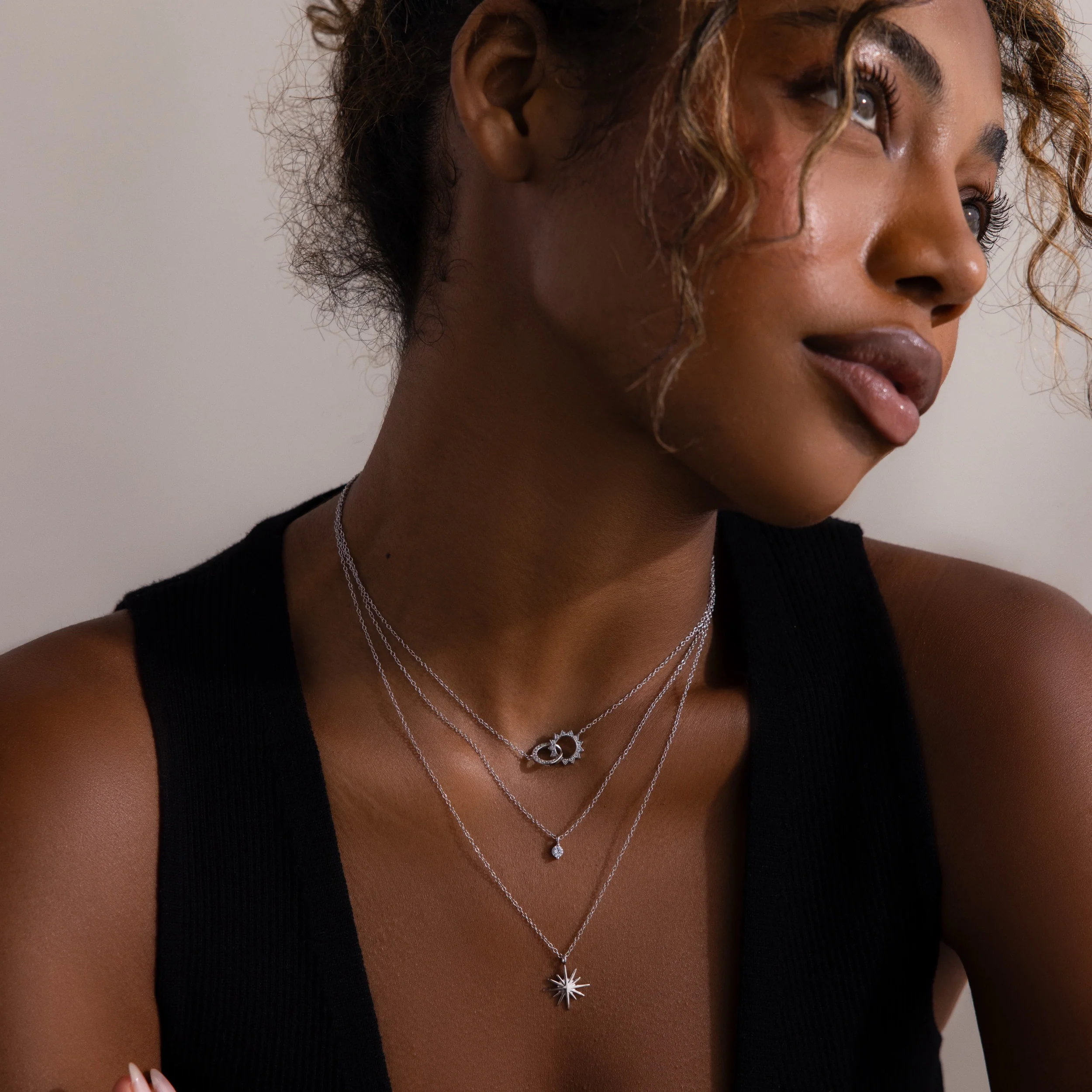 Laura Starburst Duo Necklace in Silver - Image 7