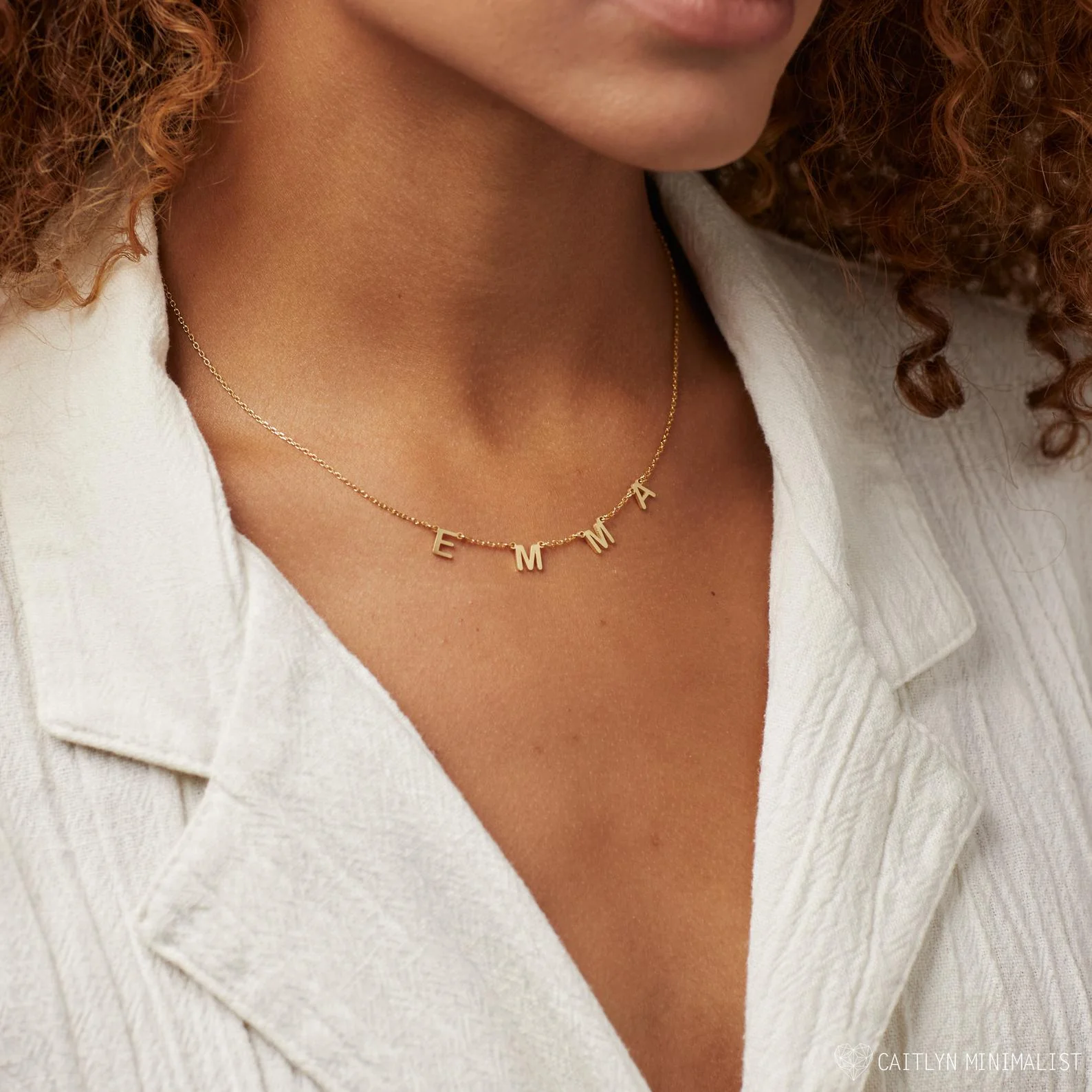 Custom Letter Necklace in 18K Gold - Image 3