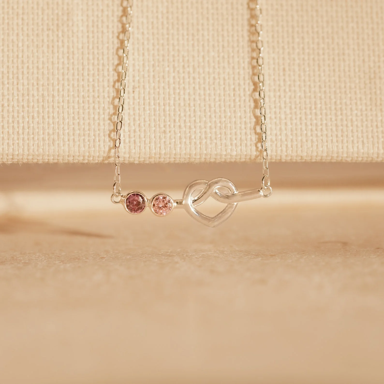 Love Knot Birthstone Necklace - Image 5