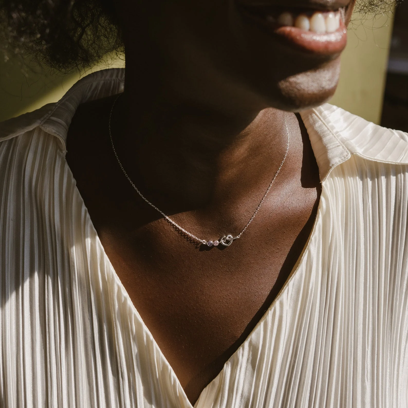 Love Knot Birthstone Necklace - Image 6