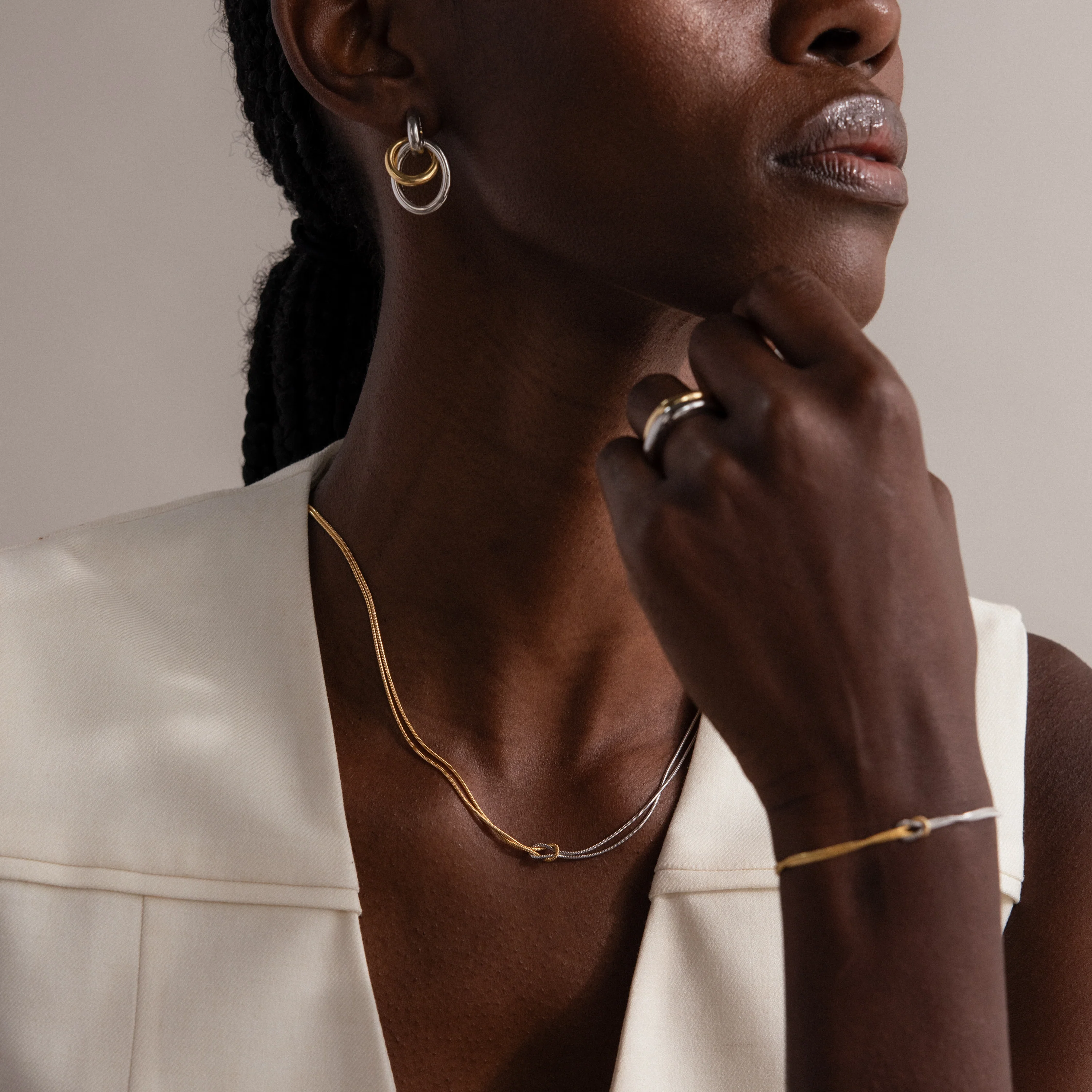 Love Knot Chain Necklace in Mixed Metal - Image 6
