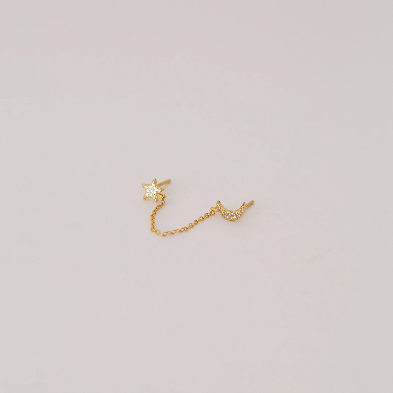 Luna Moon & Star Chain Earrings - Image 6