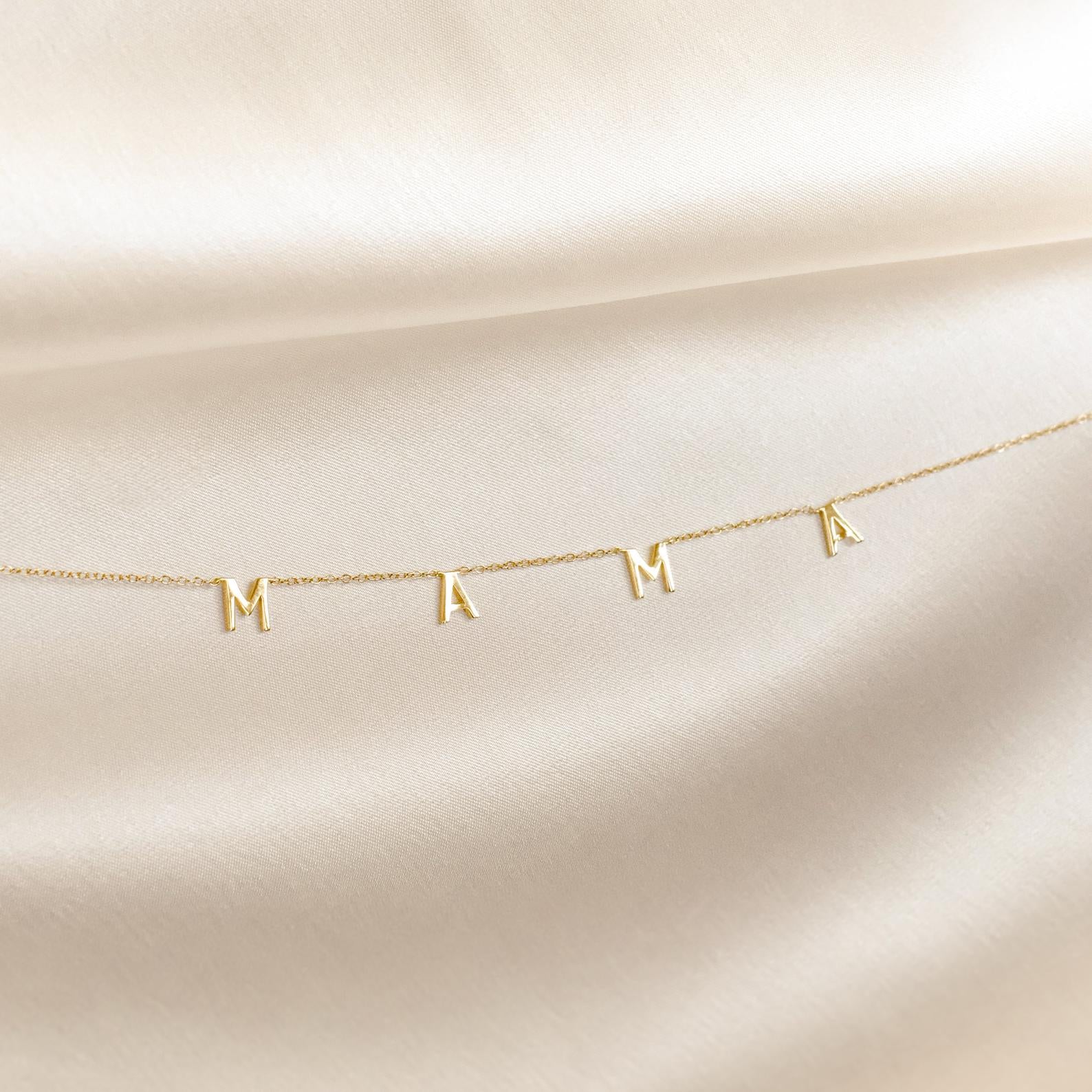 Mama Letter Necklace in 18K Gold - Image 4