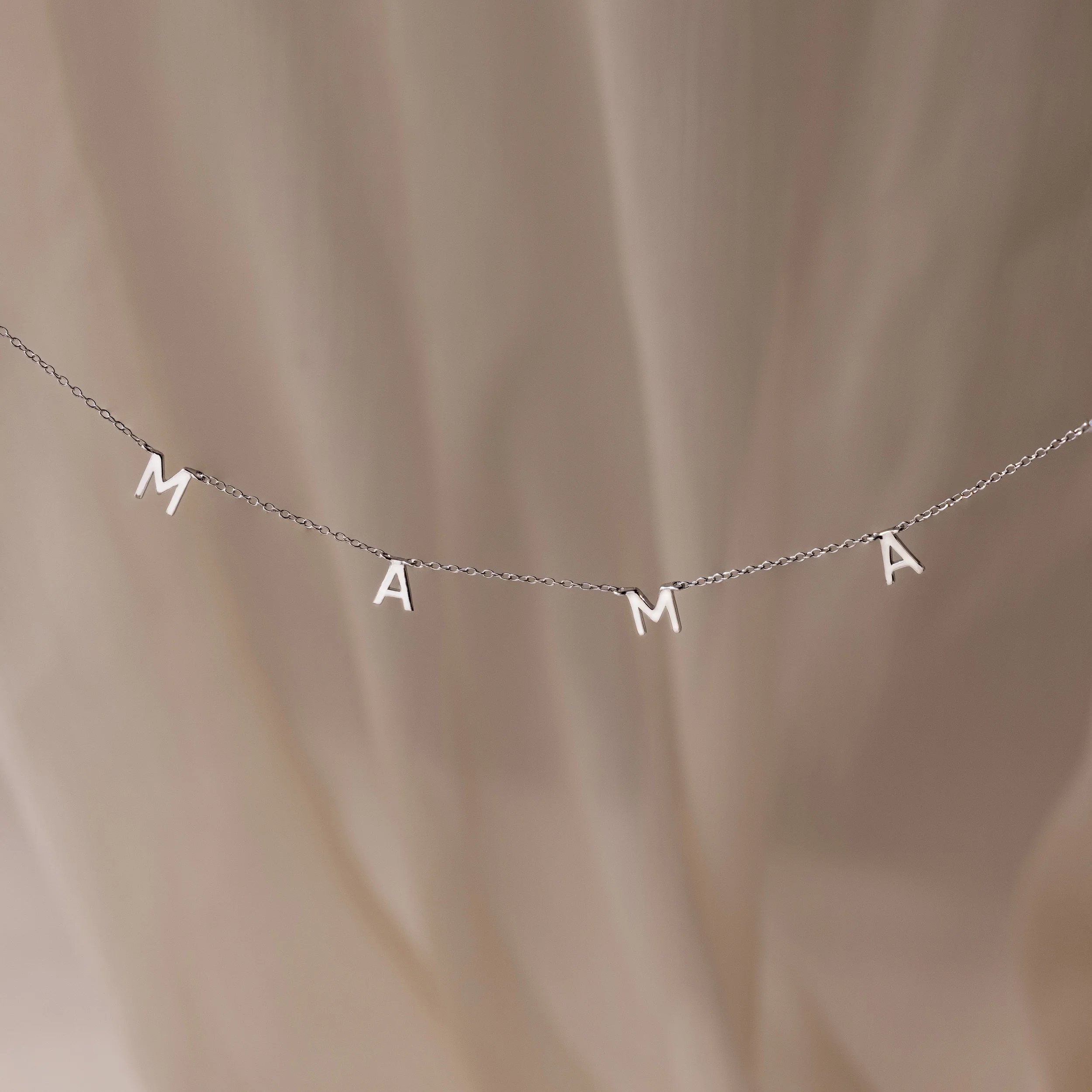 Mama Letter Necklace in Silver - Image 3