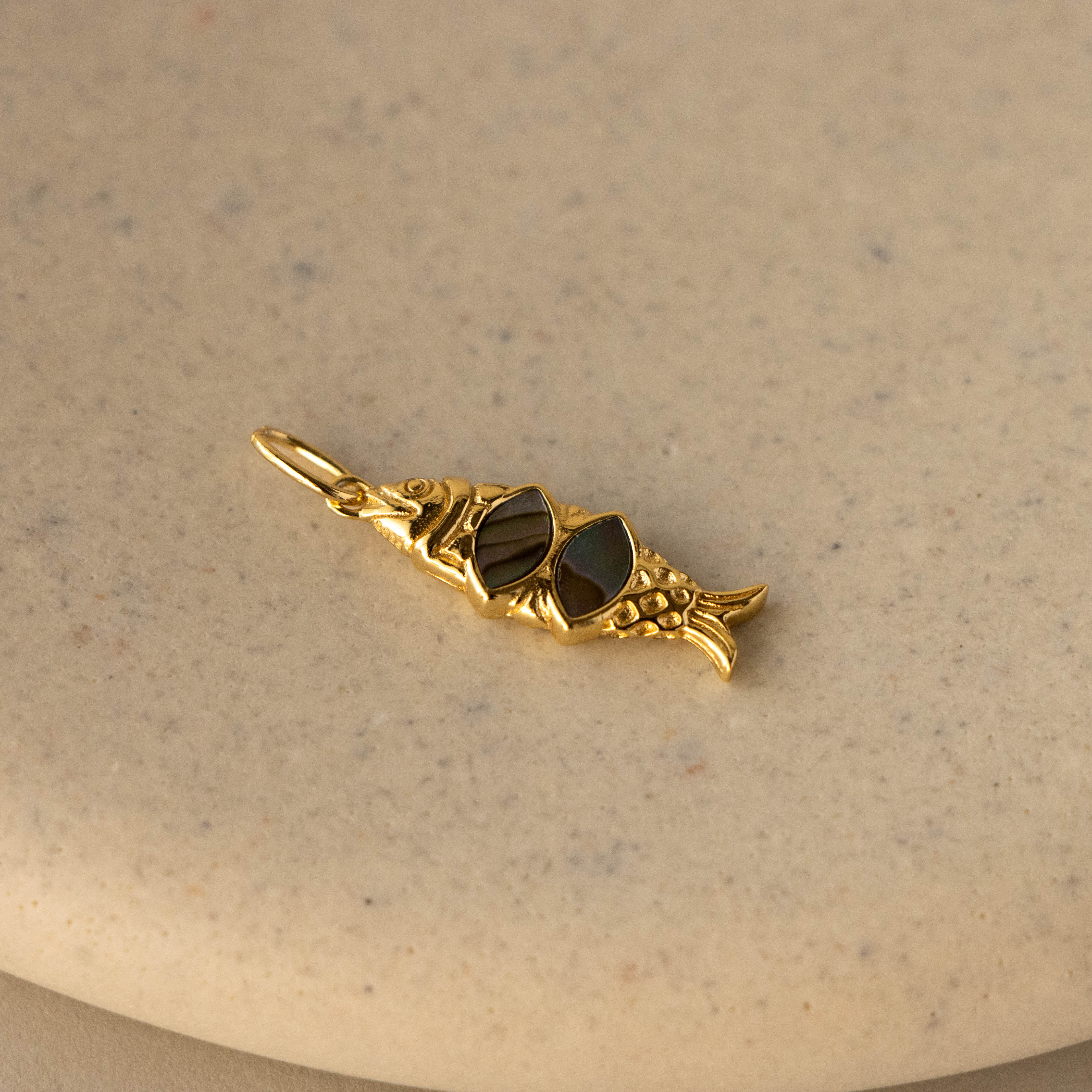 Marquise Abalone Fish Charm