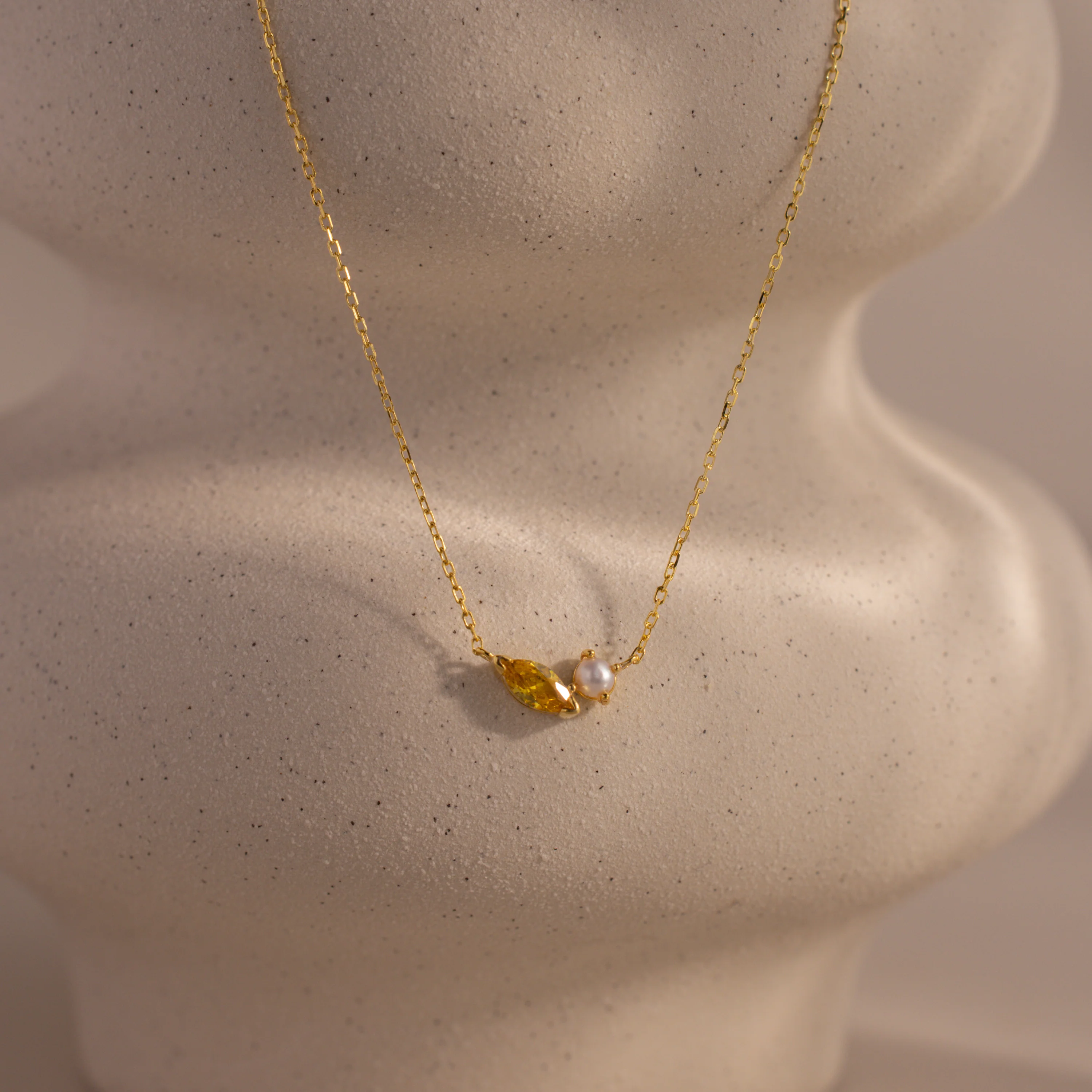 Marquise Topaz & Pearl Necklace