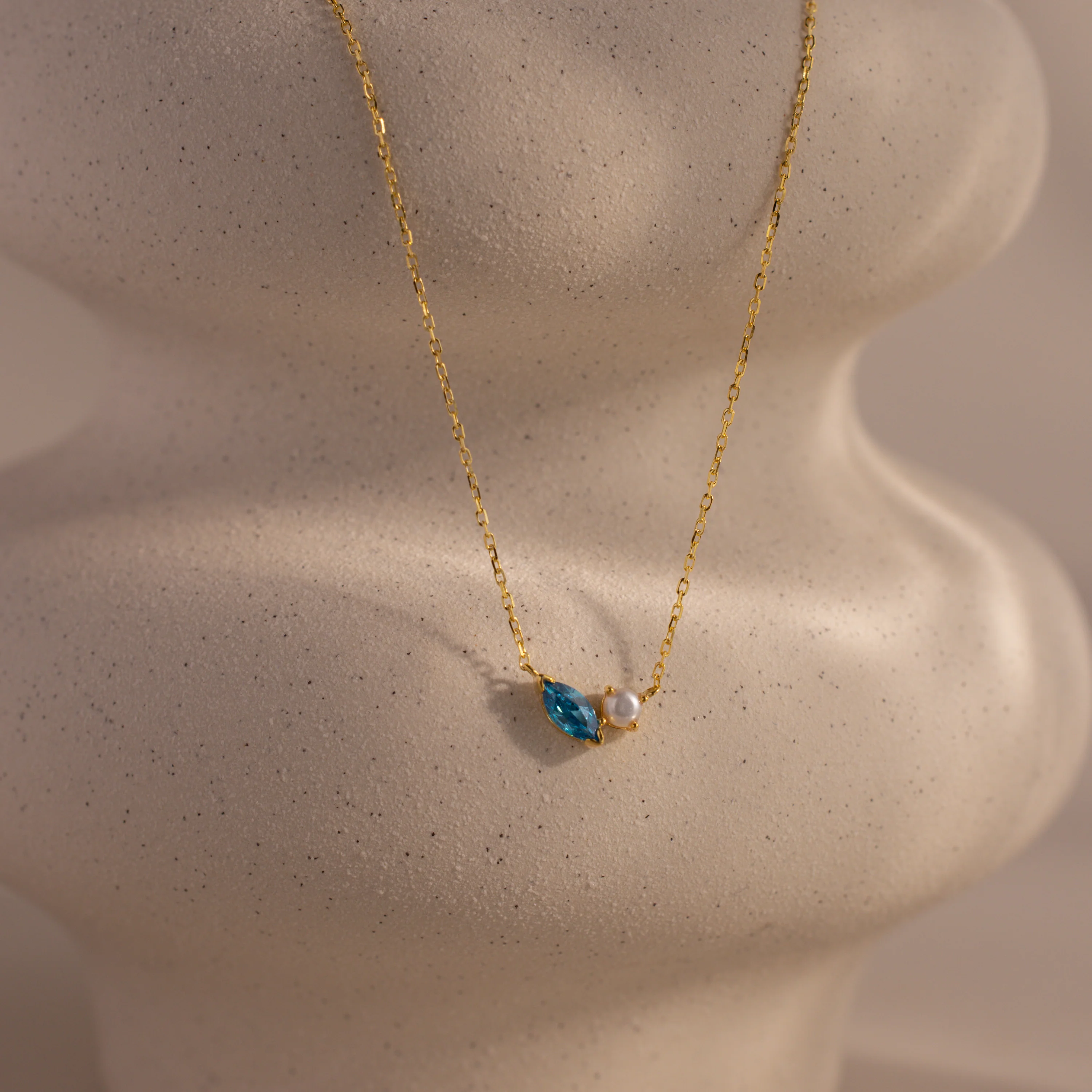 Marquise Birthstone & Pearl Necklace - Image 12