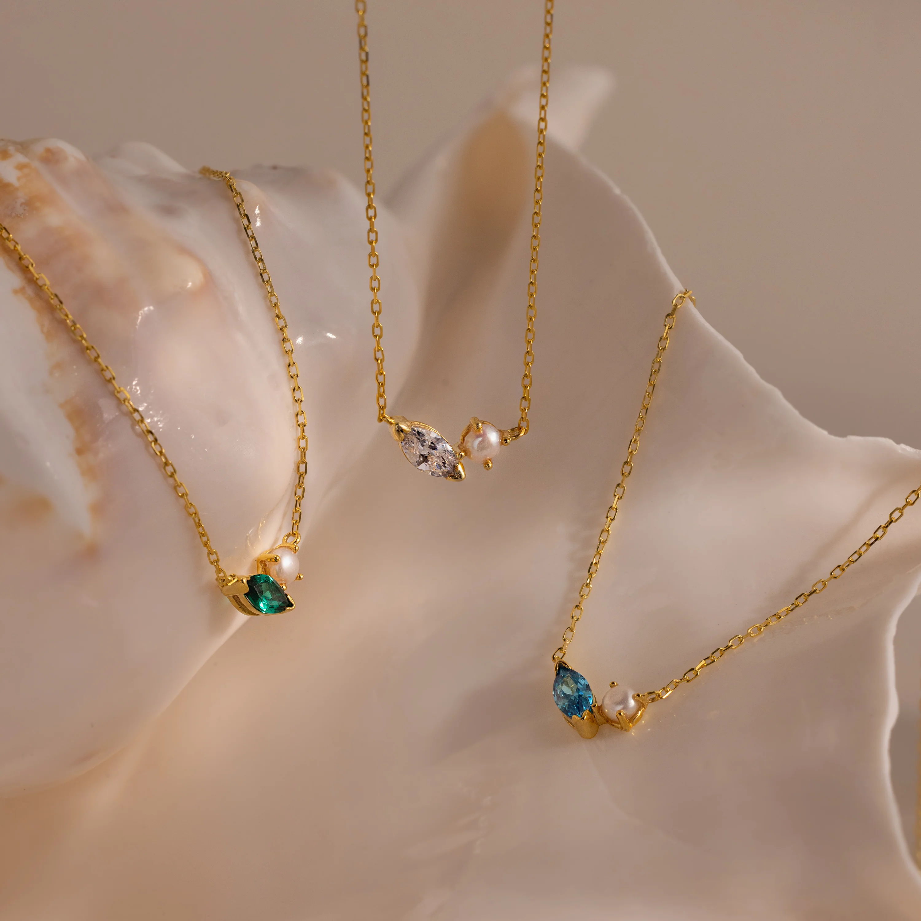 Marquise Diamond & Pearl Necklace - Image 3