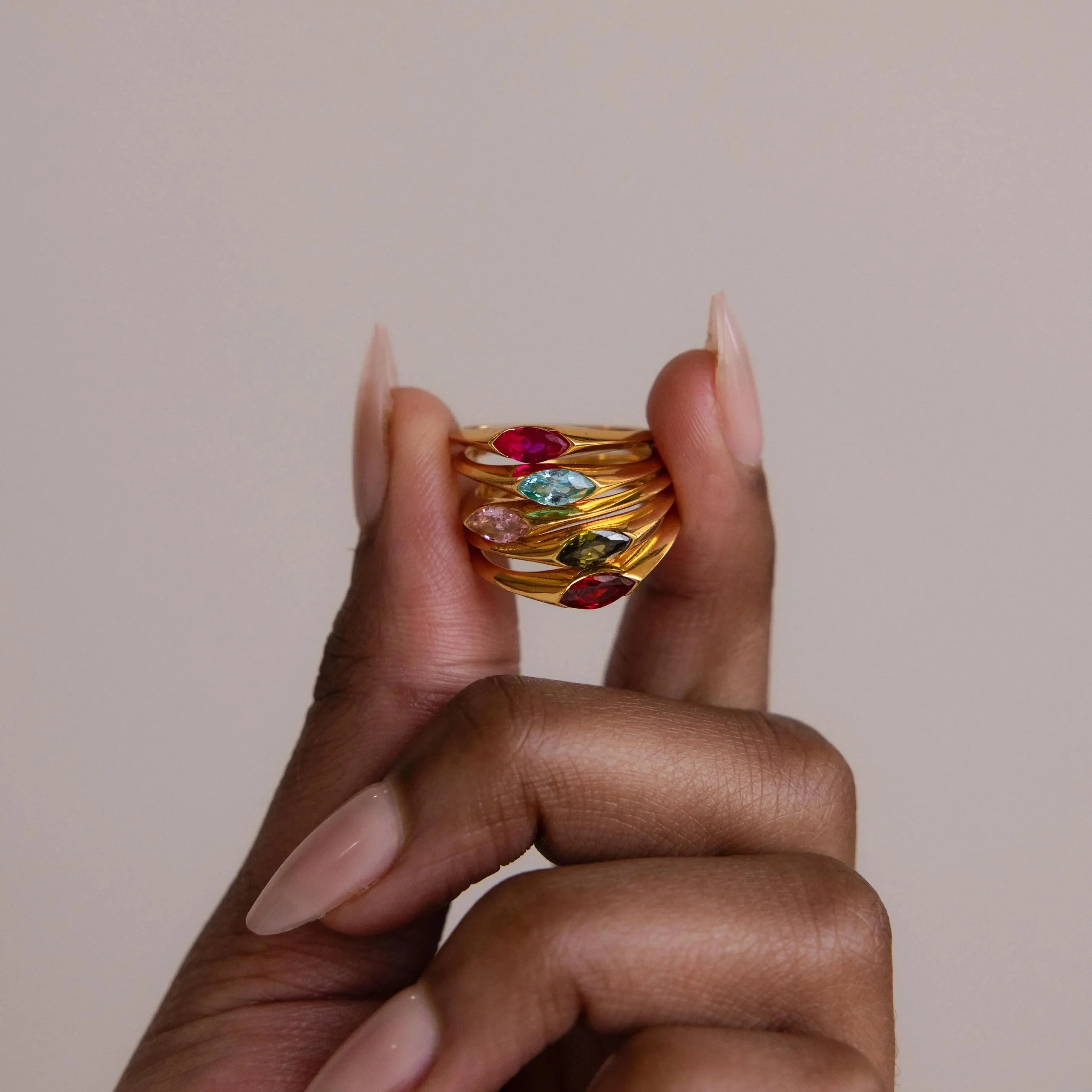 Marquise Birthstone Signet Ring - Image 2