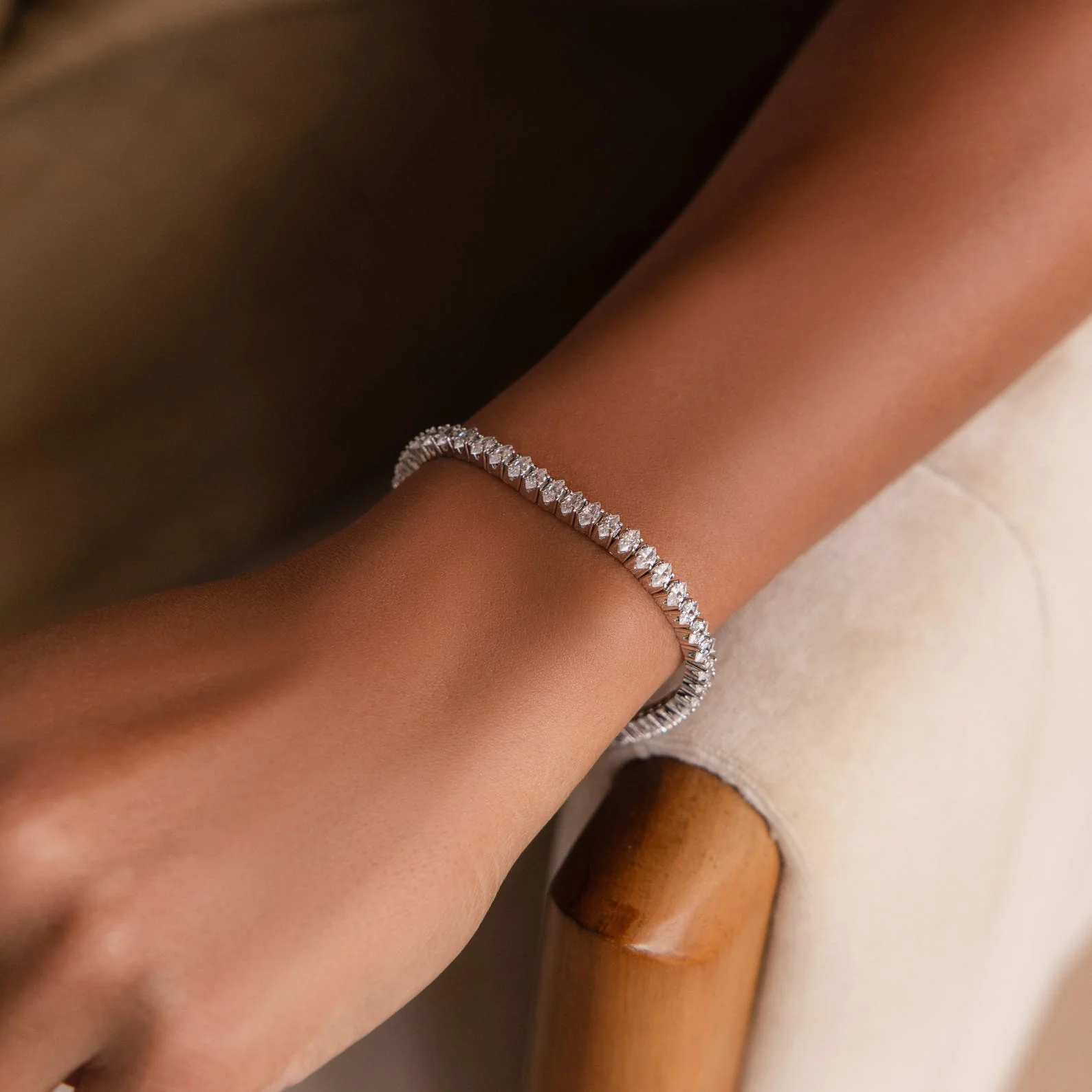 Marquise Diamond Tennis Bracelet - Image 4