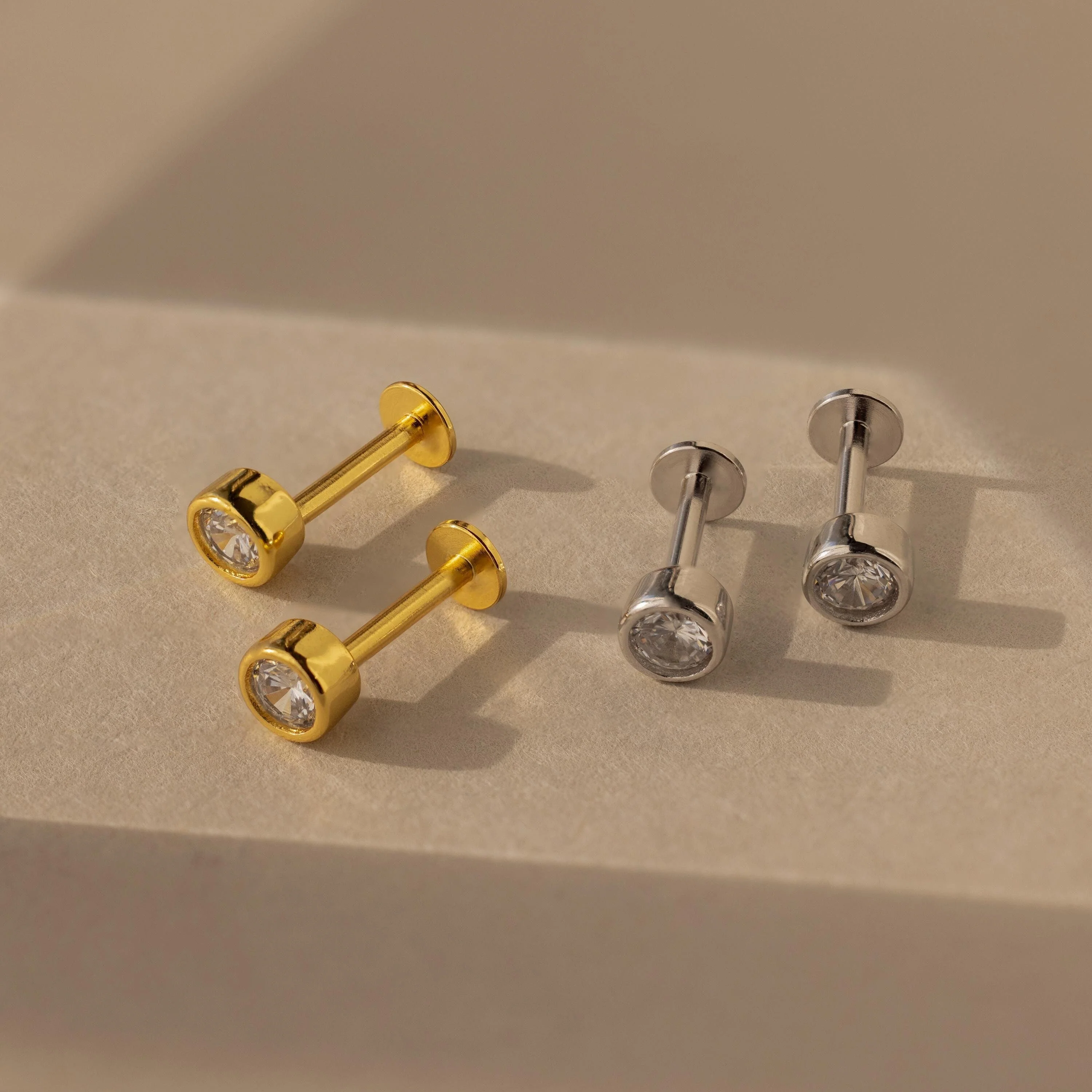 Medium Diamond Bezel Flatback Studs - Image 3