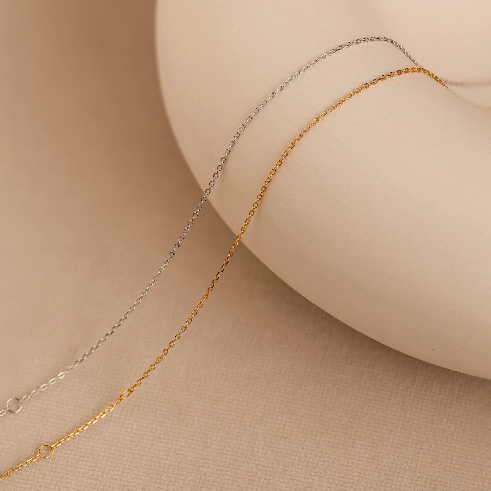 Micro Rolo Chain Anklet in Silver - Image 3