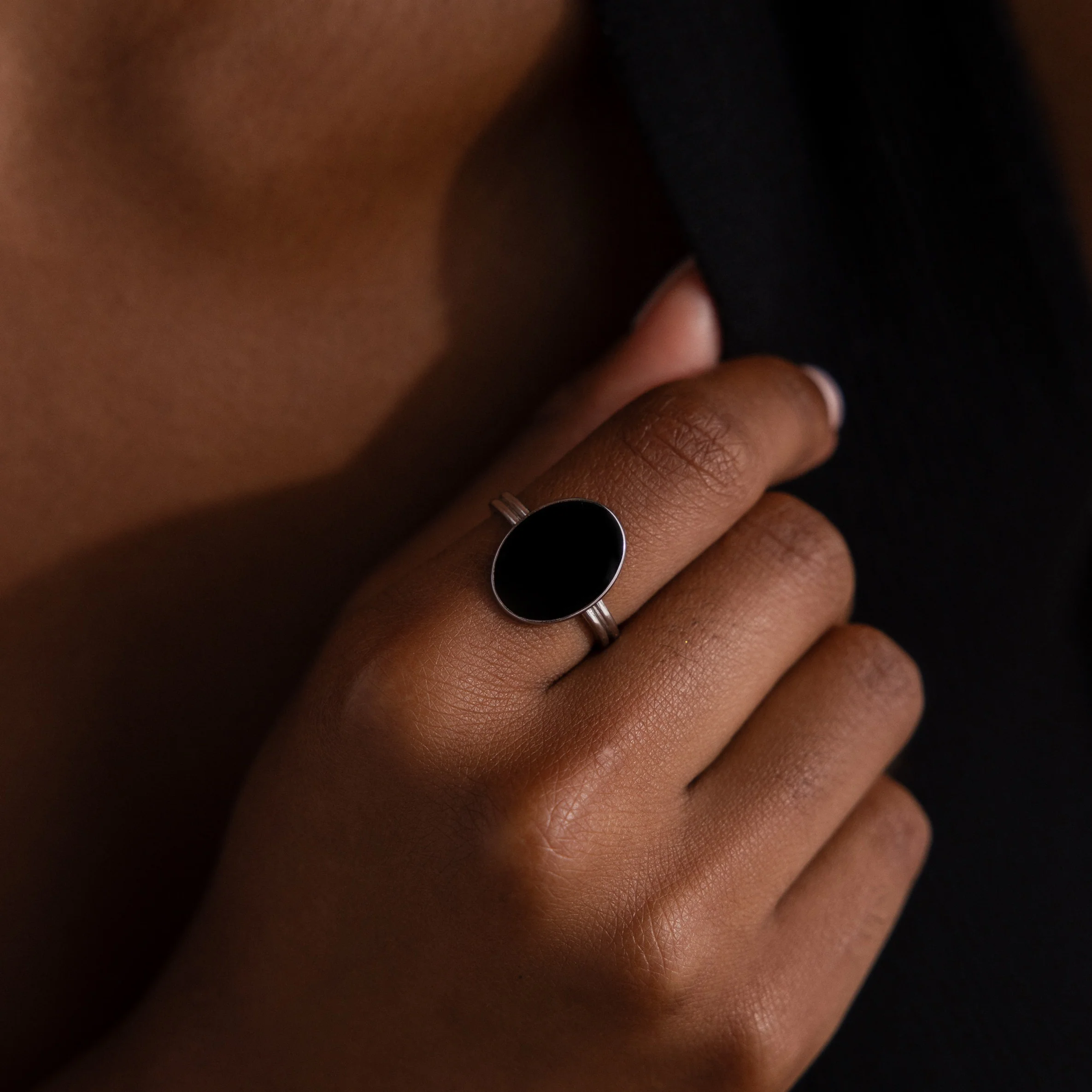Midnight Hour Onyx Ring in Silver - Image 2