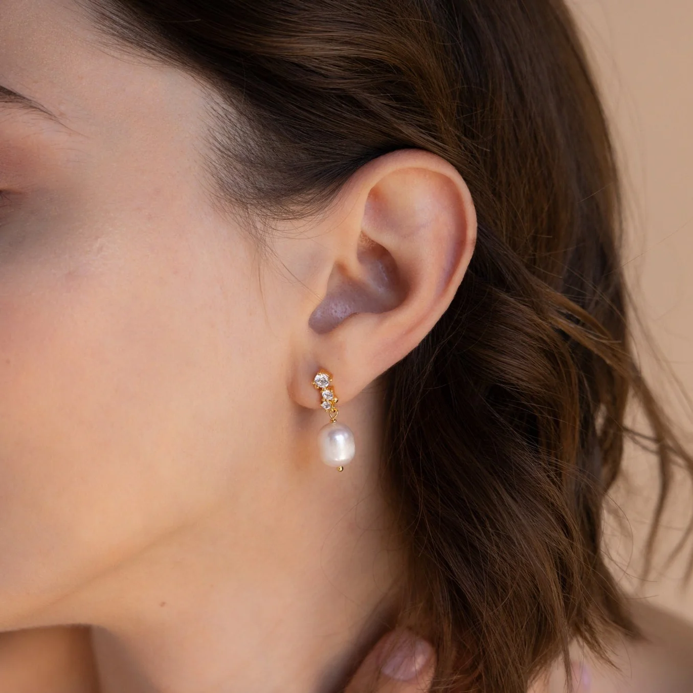 Millie Drop Earrings in 18K Gold - Image 2