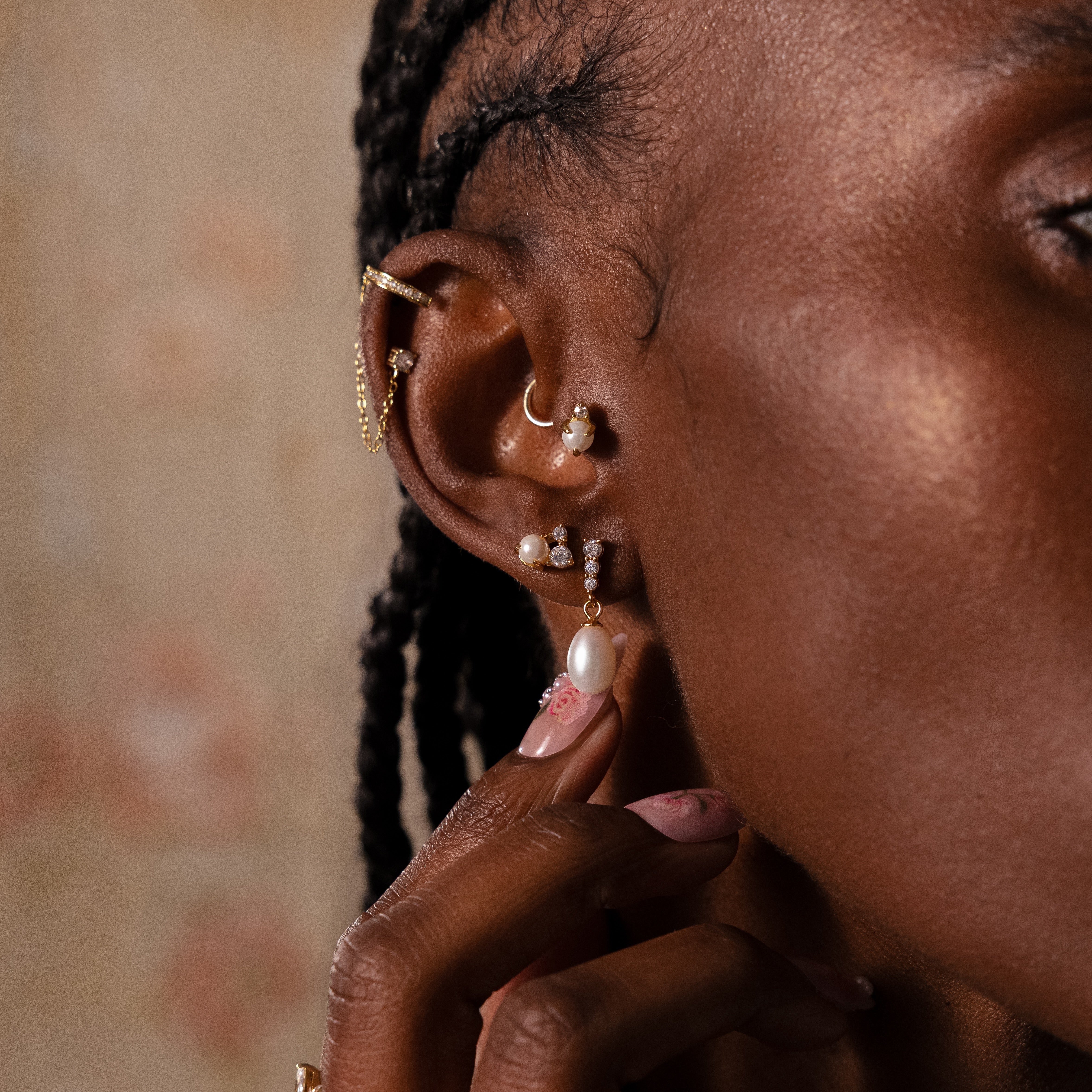 Millie Drop Earrings in 18K Gold - Image 6