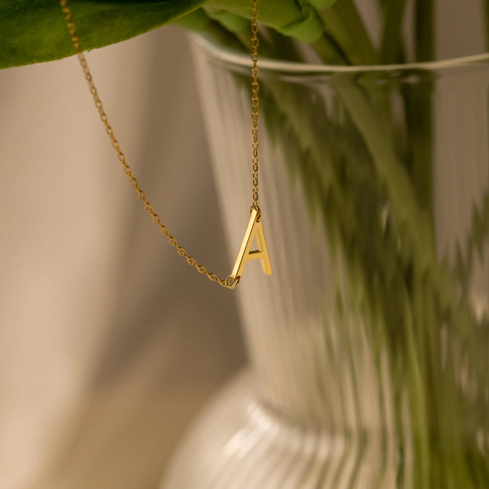 Mini Sideways Initial Necklace - Image 3