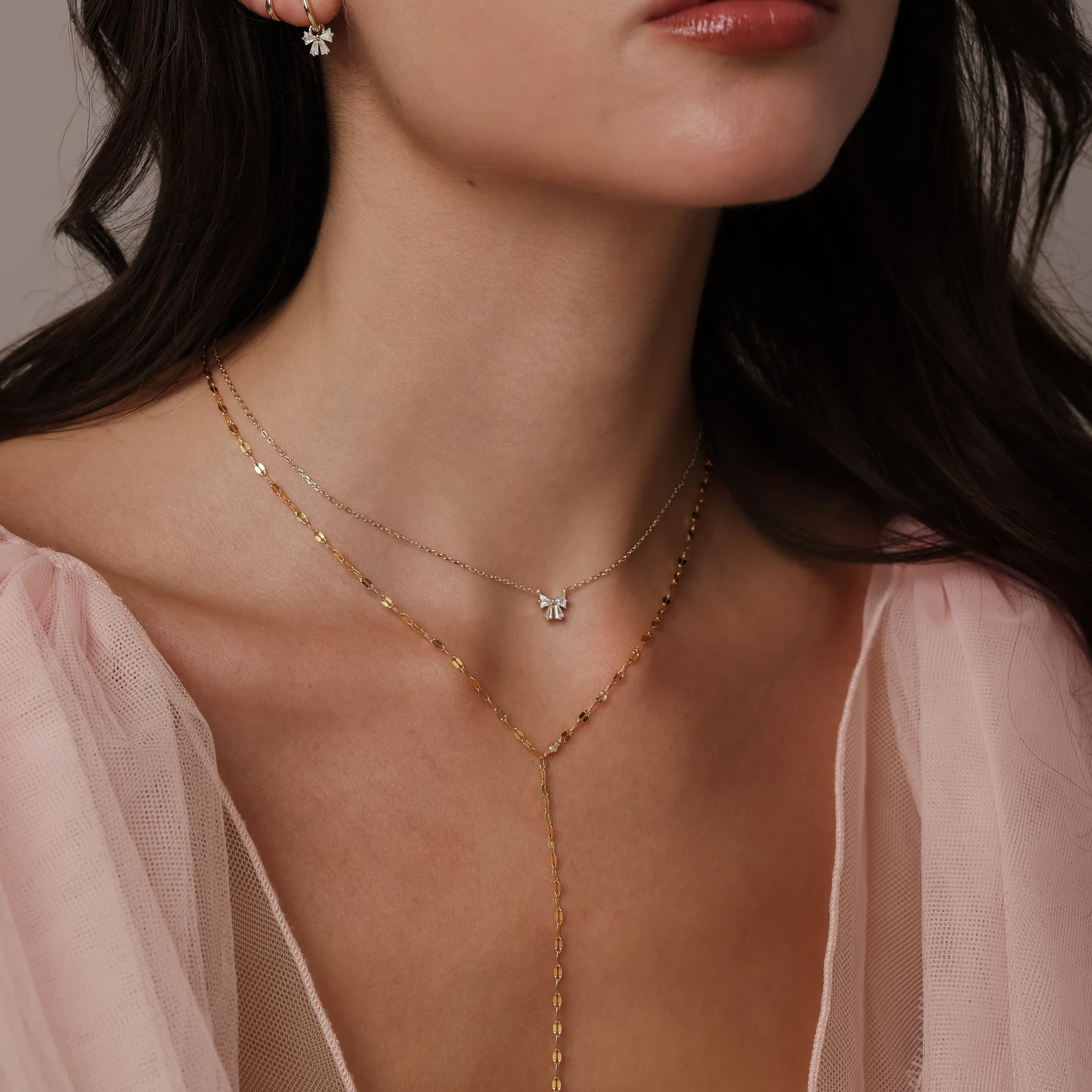 Mirror Chain Lariat Necklace - Image 5