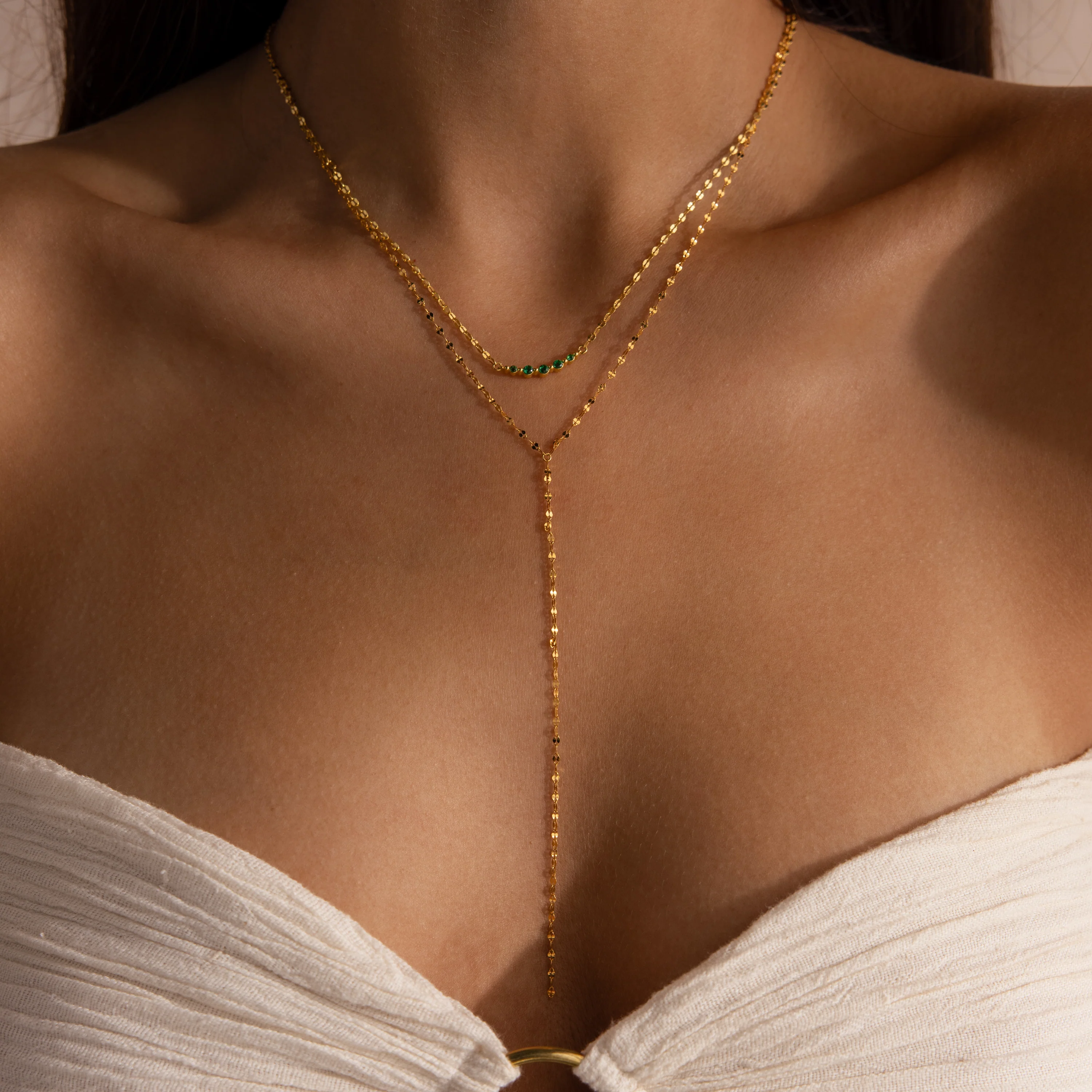 Mirror Chain Lariat Necklace - Image 7