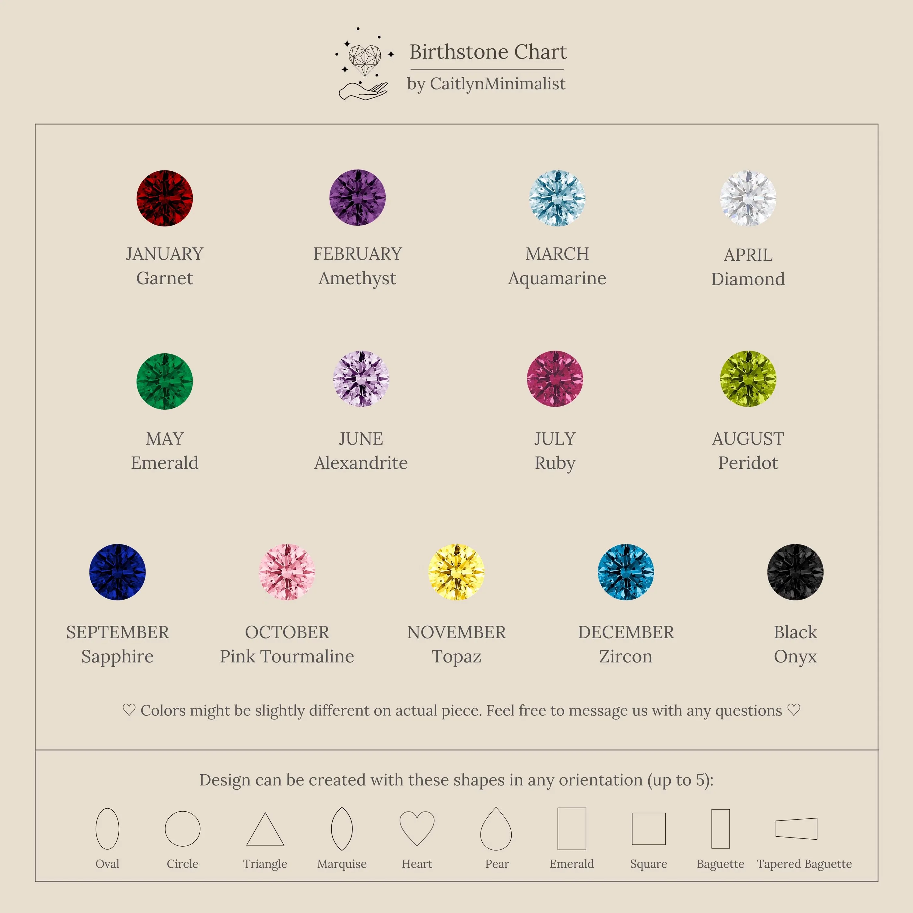 Mixed Birthstone Charm Necklace in Silver - Image 5