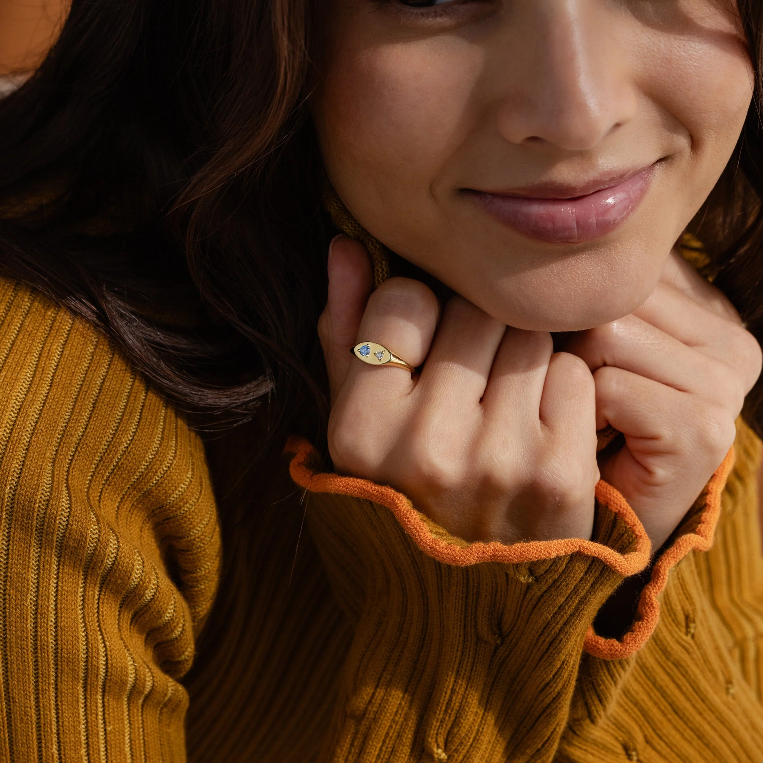 Mixed Birthstone Signet Ring - Image 5