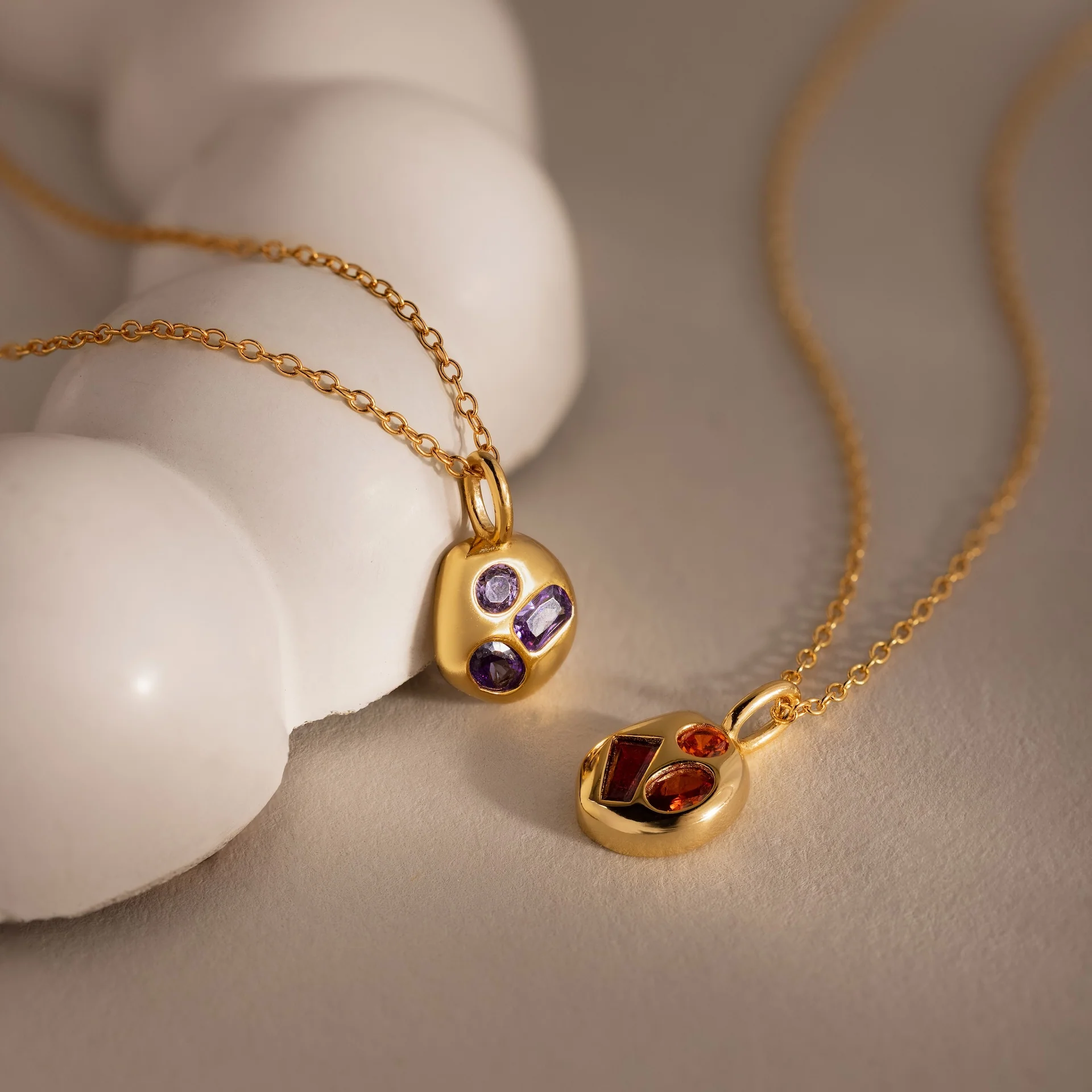 Mixed Garnet Capsule Necklace - Image 3