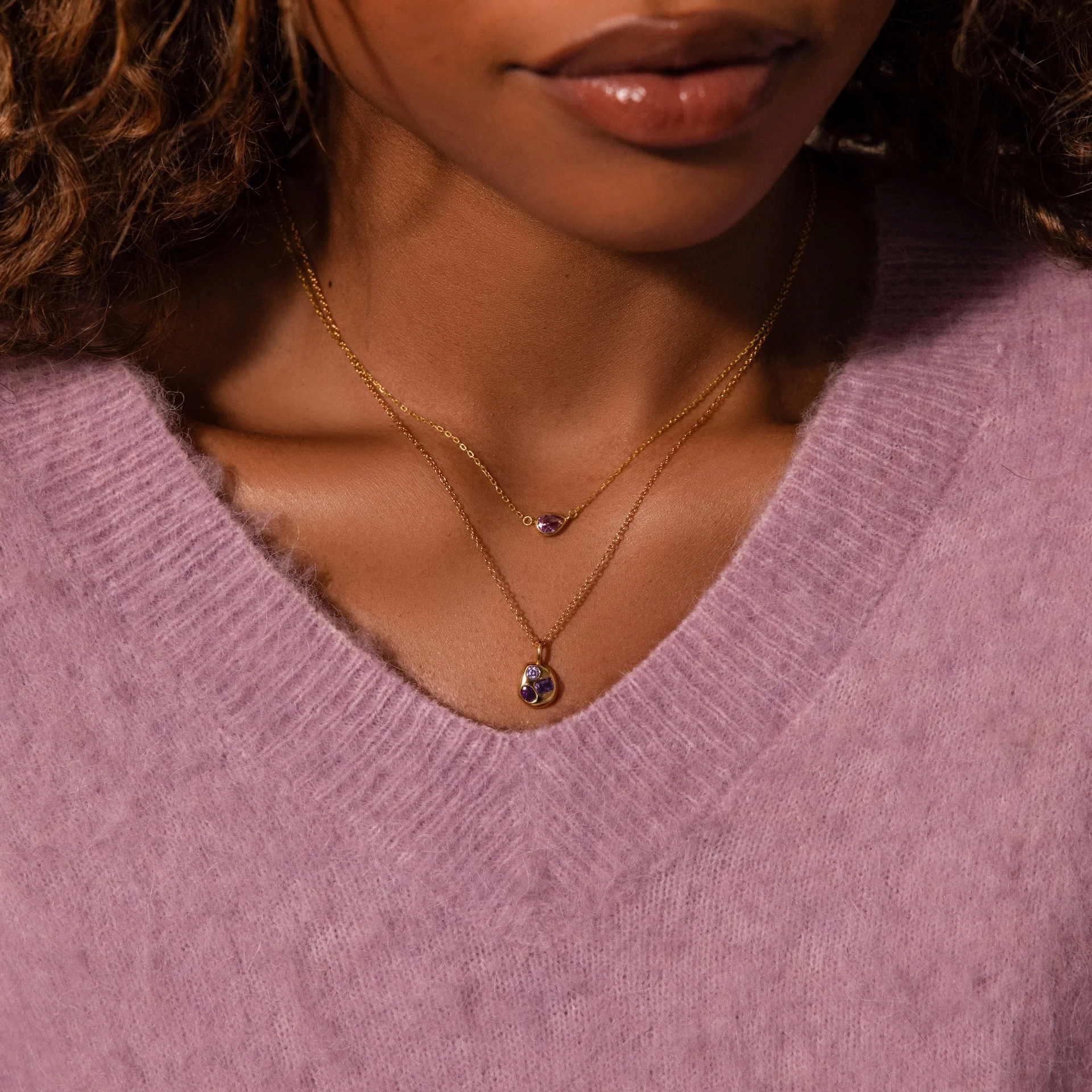 Mixed Garnet Capsule Necklace - Image 4