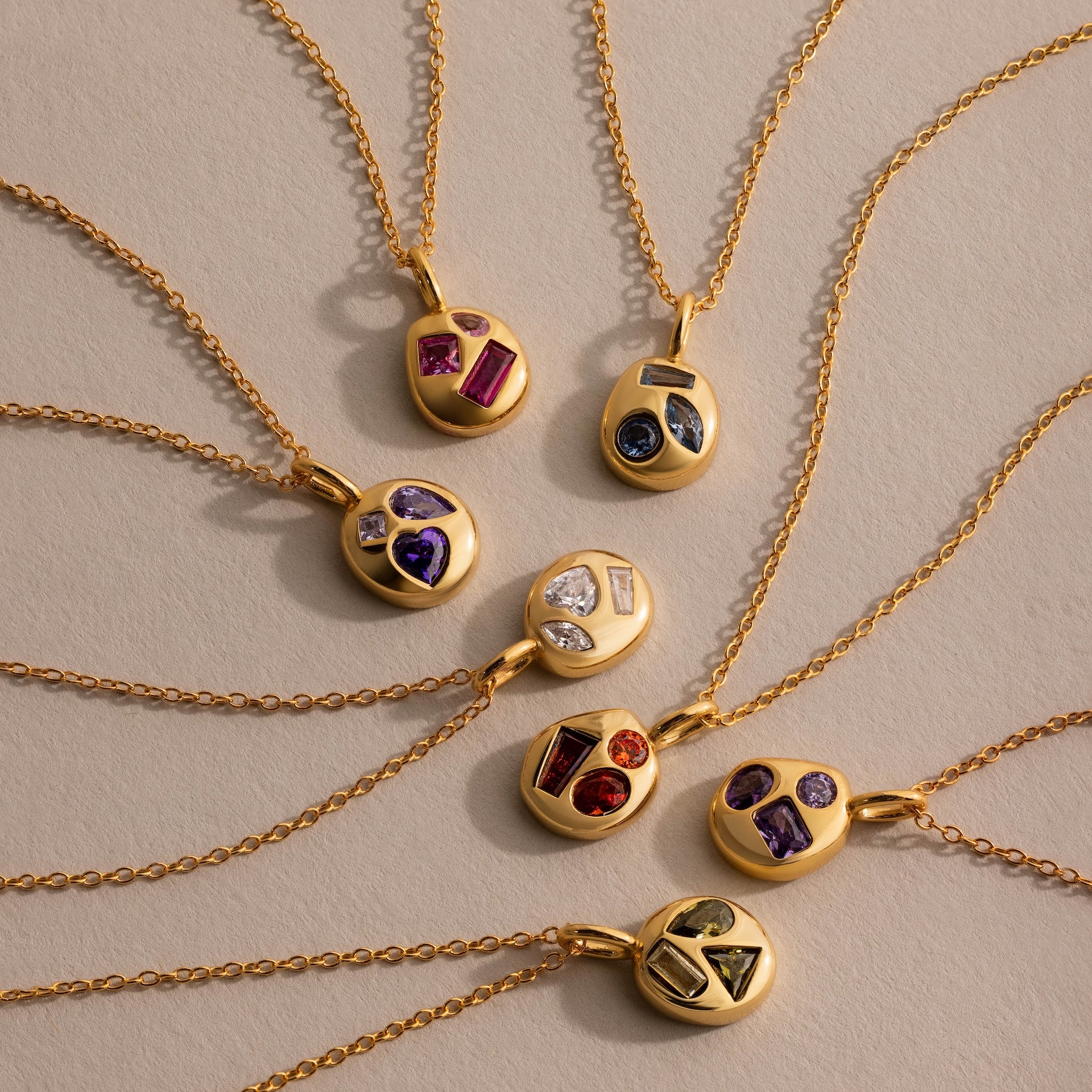 Mixed Garnet Capsule Necklace - Image 5